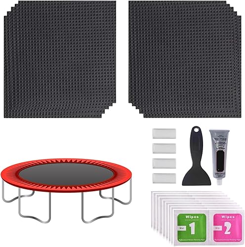 Miniatura 1 de Kit de reparación de parches de trampolín, kit de fijación rectangularcuadrado en parches de perforación, herramientas de reparación multiusos para