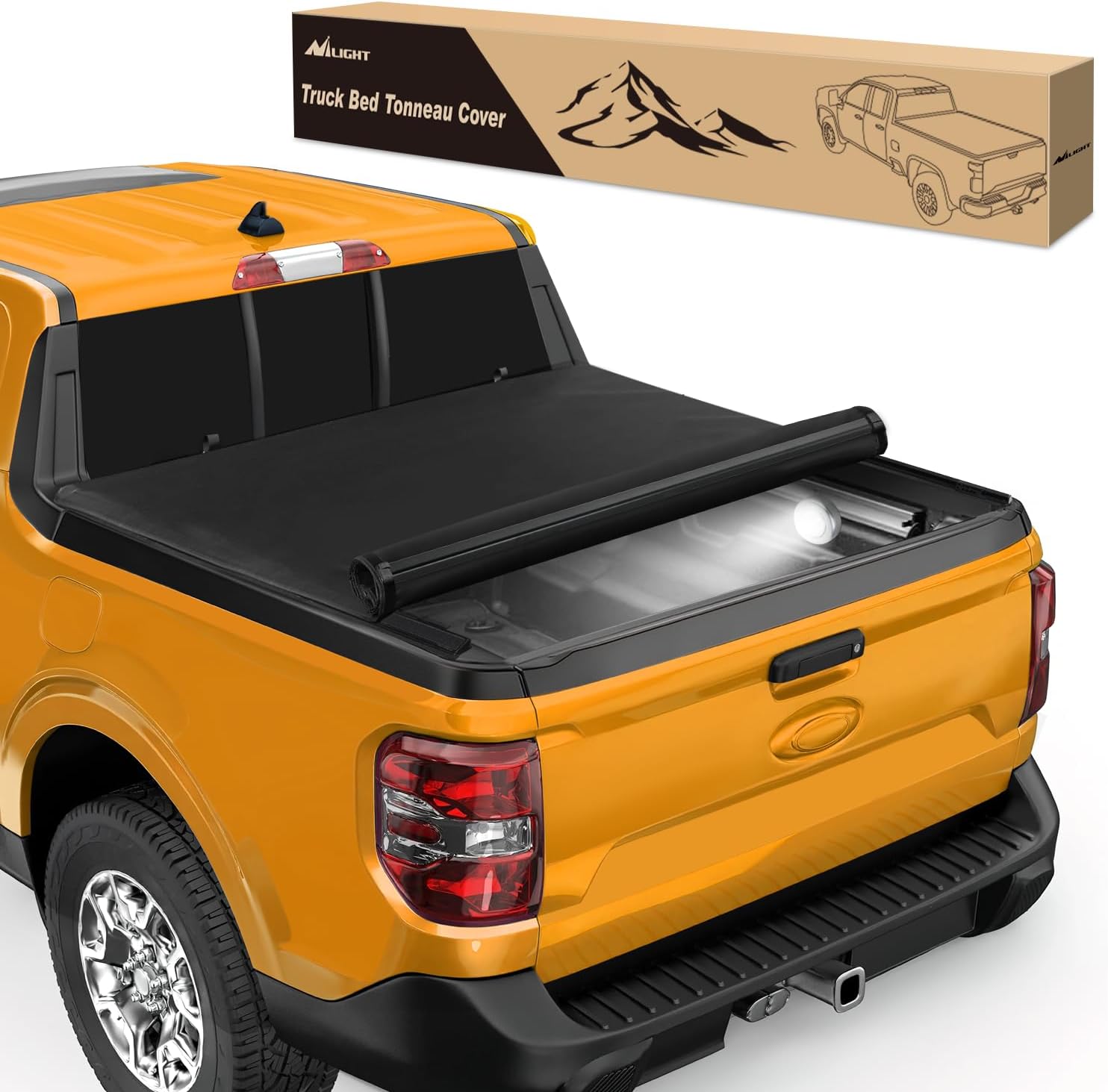 Nilight Soft Roll-Up Tonneau Cover Compatible with Ford Maverick 2022 2023 2024 2025 2026–4.5ft Truck Bed Cover