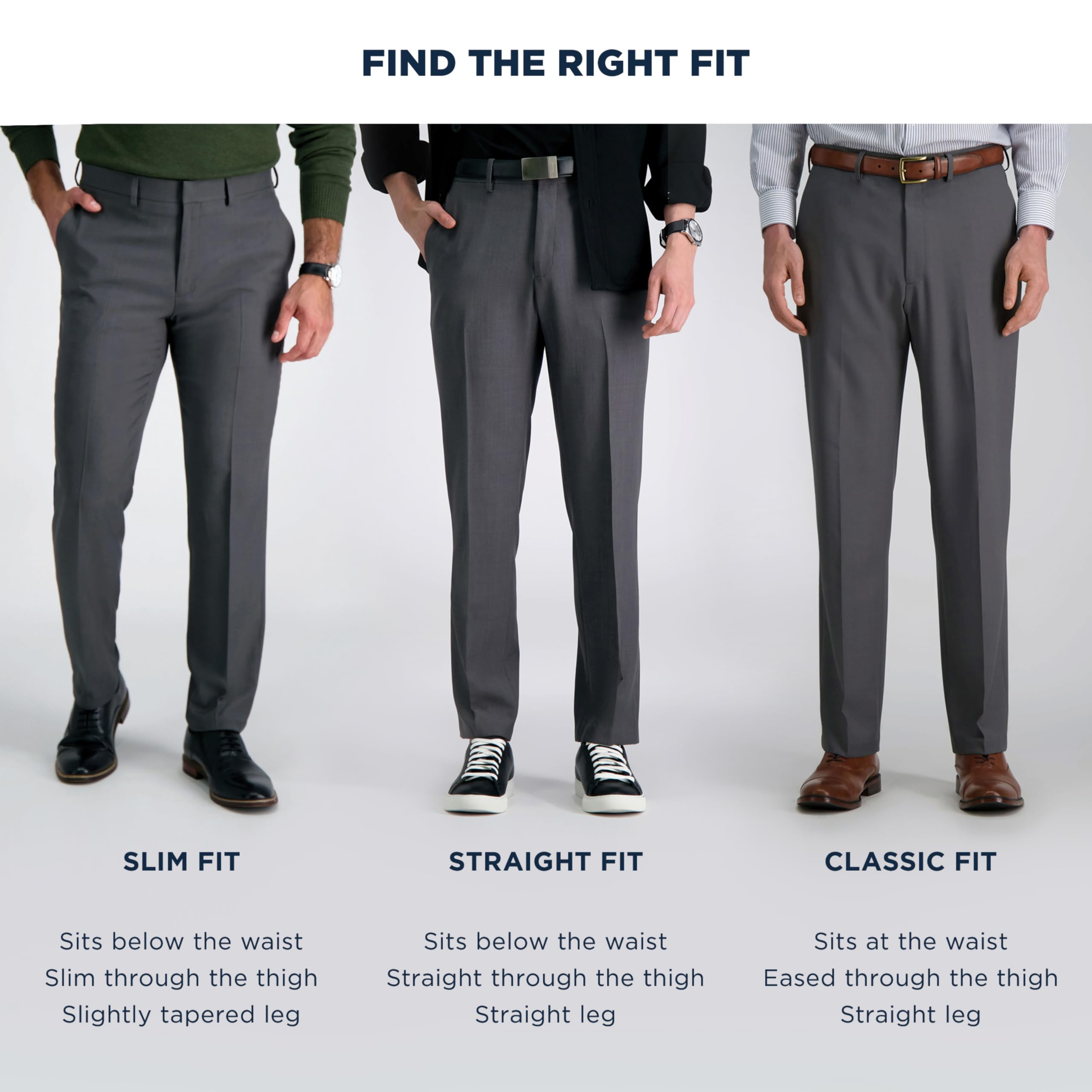 Haggar R - Pantalón de vestir para hombre, ajuste recto, parte delantera plana, talla grande y alta