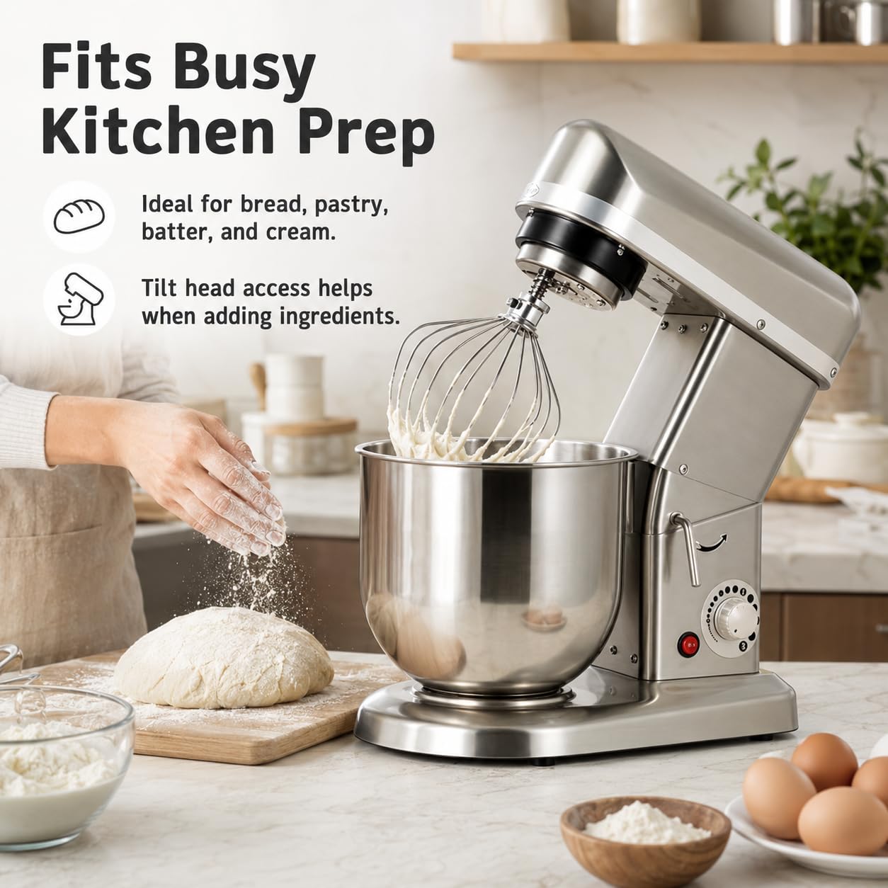 Impastatrice a spirale commerciale per cucina, 10 L, 500 W