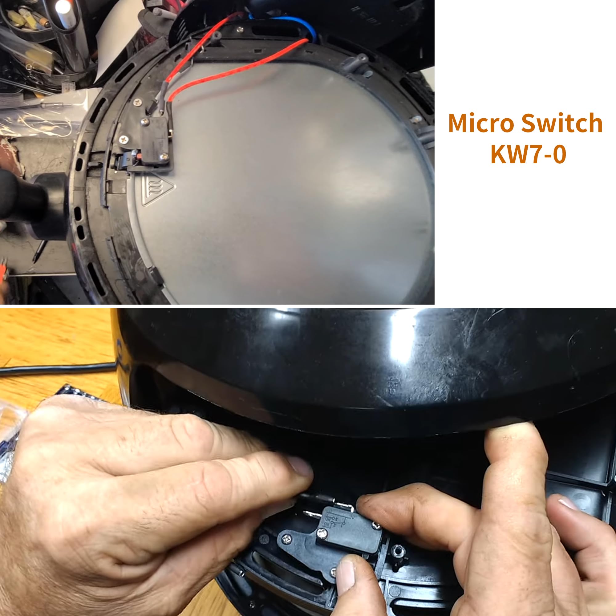 2 Packs Micro Switch KW7-0, Fit for Air Fryer XL Power XL Vortex Air Fryer, Normally Open 3 Pins 1NO 1NC Microswitches for Microwave Oven Welding Gun Induction Cooker, 16A 125V/250V