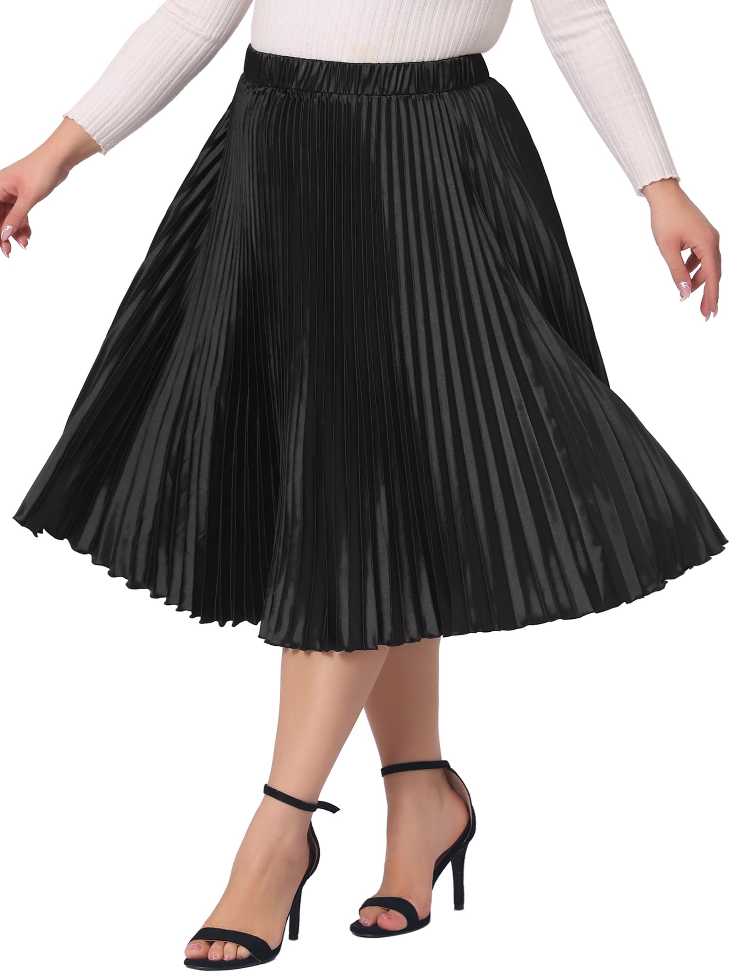 Agnes Orinda Plus Size Skirts For Women Elastic High Waist