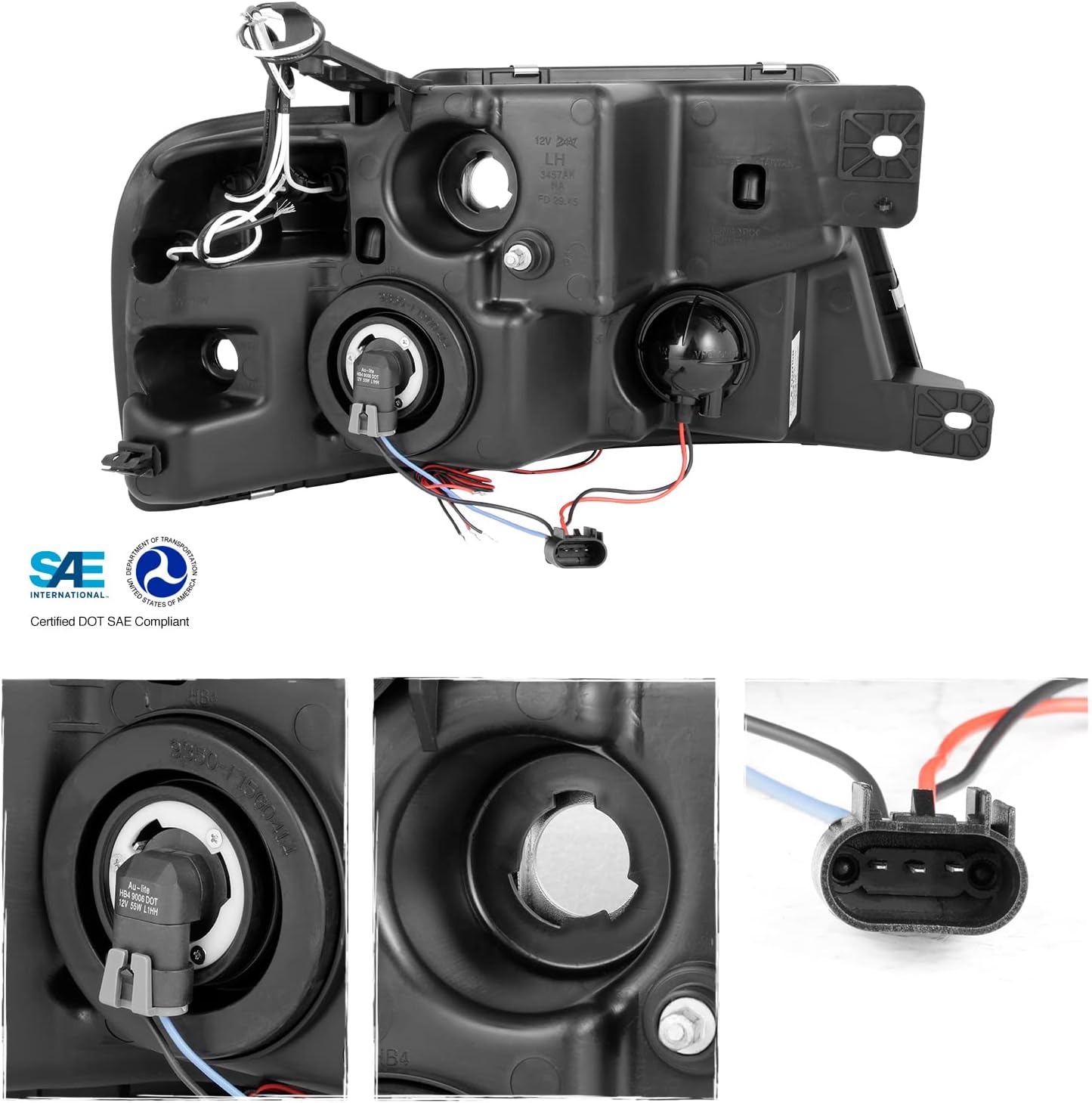 AKKON - For 04-08 Ford F150 F-150 Pickup Black Smoke Dual LED G2 Projector Headlights Front Lamps Replacement