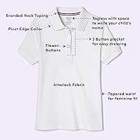 Vista 3 de French Toast - Camisa de uniforme escolar de manga corta con cuello picot para niña (estándar y plus)