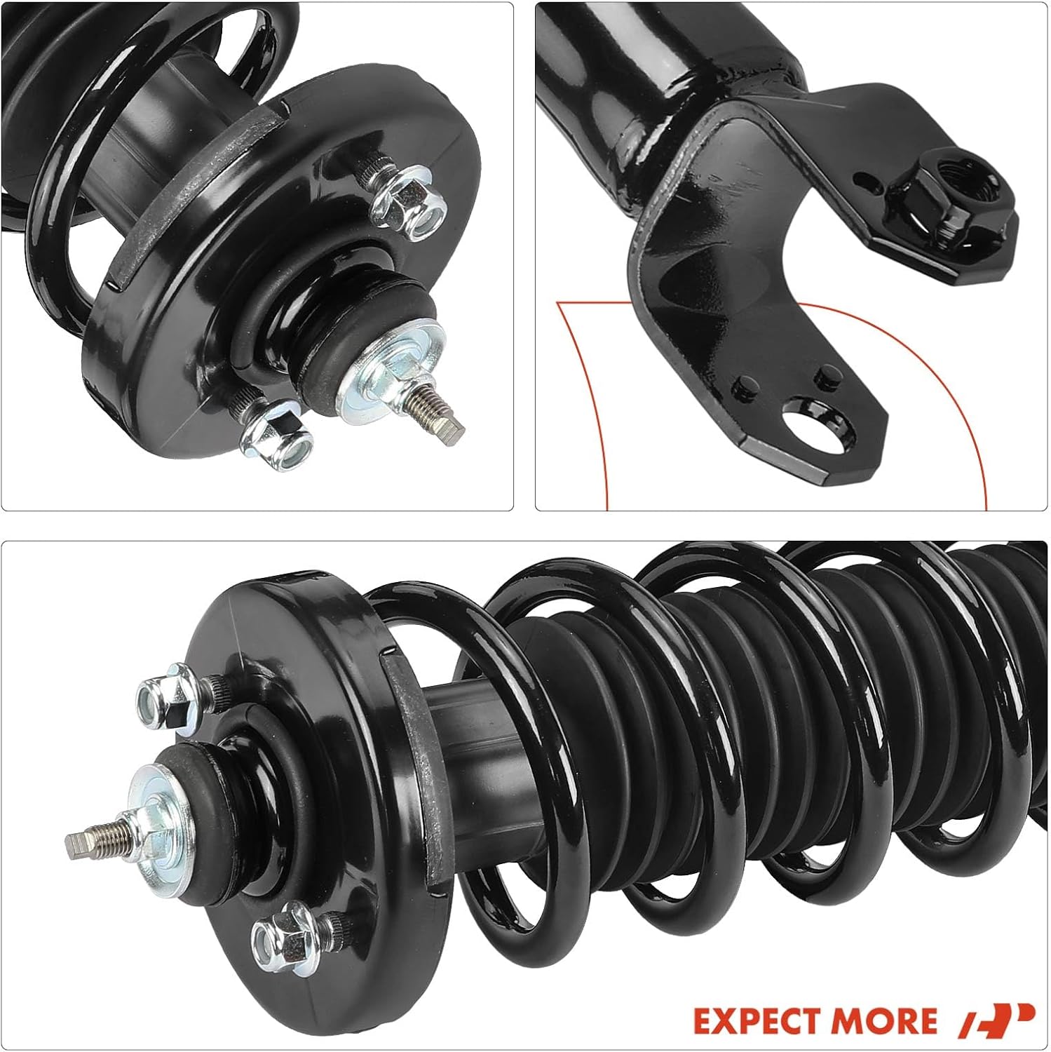 A-Premium Rear Struts Compatible with Acura TL [AWD] 2009-2014 - 2x Replacement Suspension Complete Strut Assembly Shock with Coil Spring