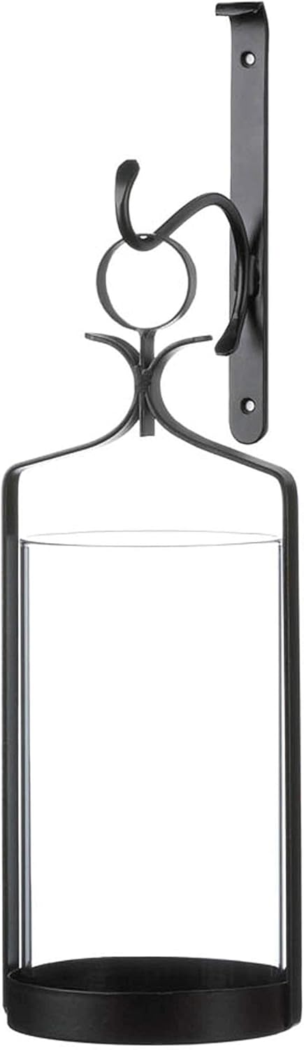 Zingz & Thingz Romantic Metal Wall Sconce Candle Holder, 5x5.625x16, Hanging Hurricane