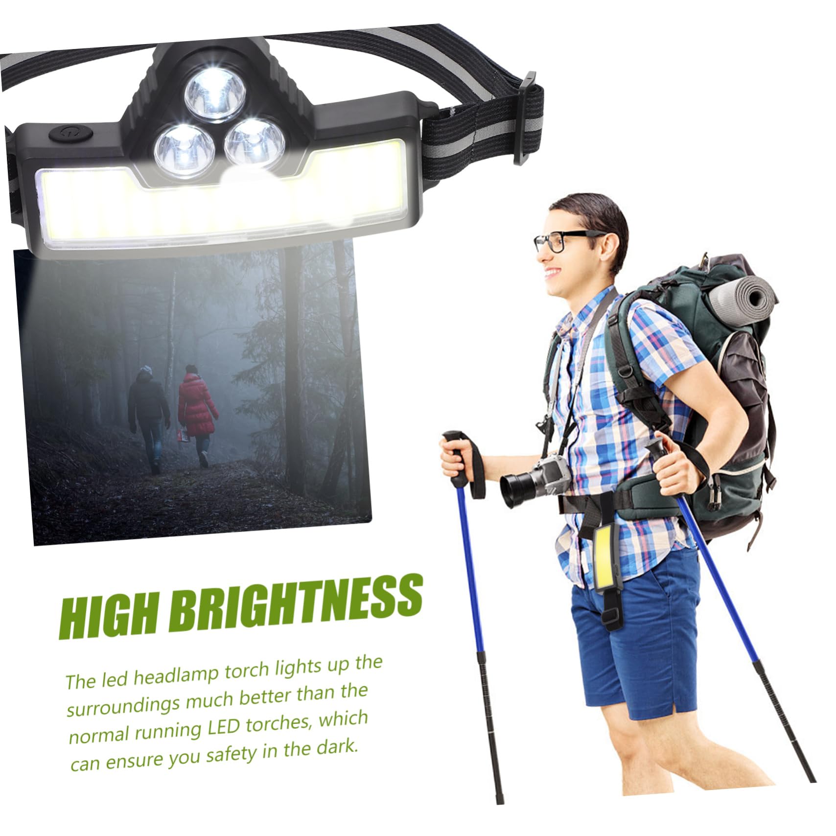 Toddmomy Lampada Frontale Ricaricabile Usb in Plastica Luce Per Ciclismo Notturno e Corsa All Aperto Attrezzatura Essenziale Per Escursionismo e Passeggiate