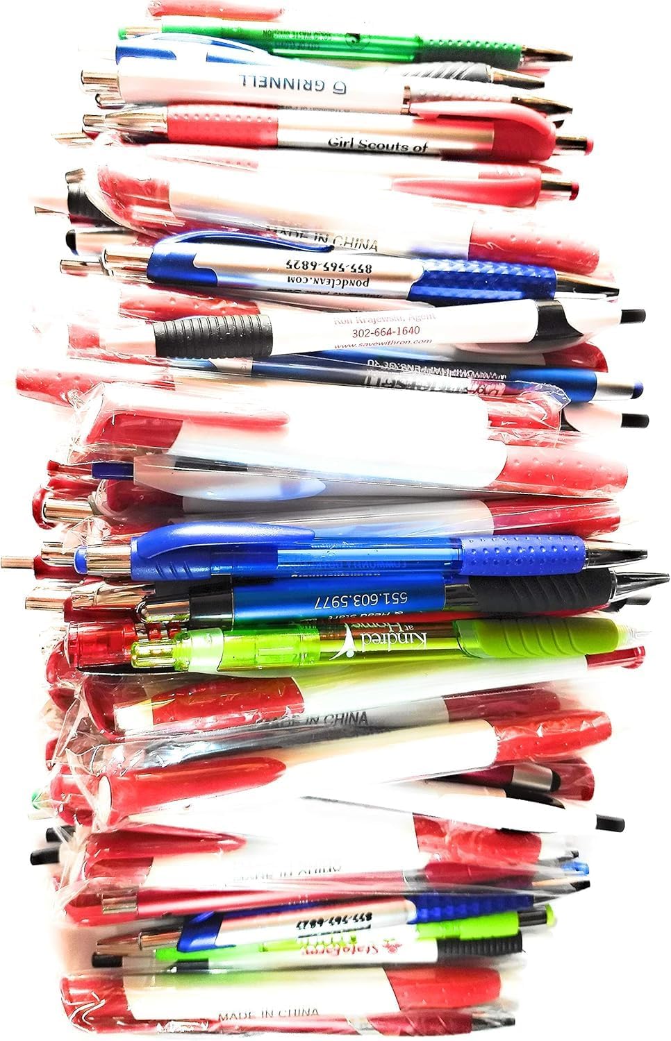 ANINKABOVE Wholesale Lot of 100 Misprint Ink Pens Ball Point Plastic Retractable Pens Mixed image 4