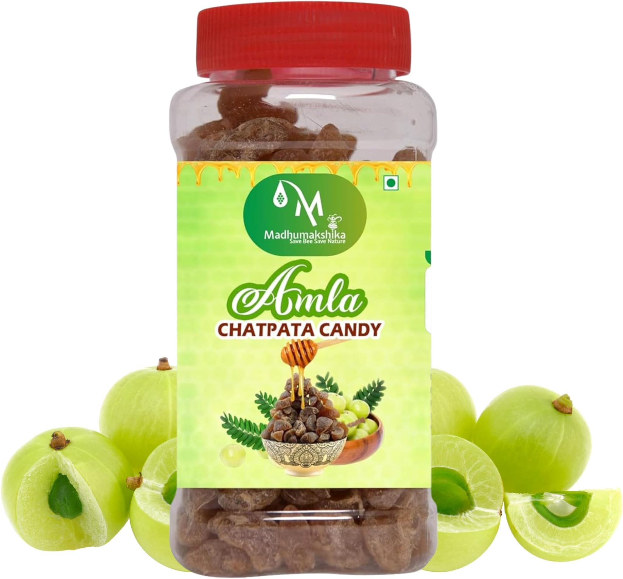Madumakshika Amla Chatpata Candy 250gm | Dried Sweet Amla-Candy | Dry Gooseberry | Rich In Dietary Fibres, Boosts Digestion | Rich Source Of Vitamin C - 250gm - Pack fo 1