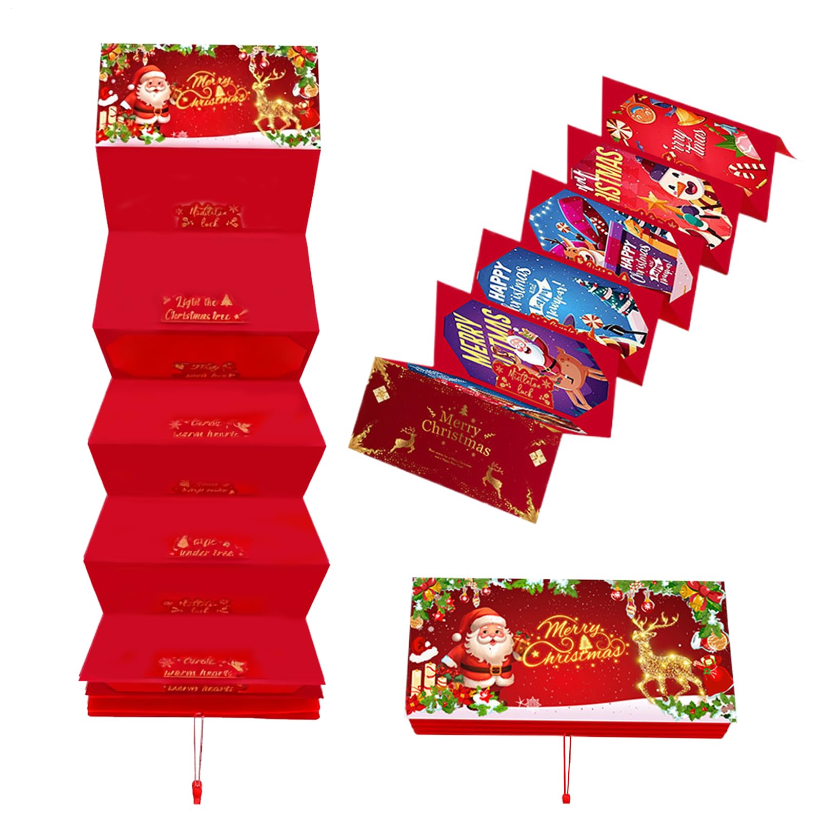 Sobres Para Regalar Dinero Navideños | Suministros para Fiestas,Sobres de Santa Claus con 10 Bolsillos - Para Esposa Marido Hijos Hija Familiares Y Amigos