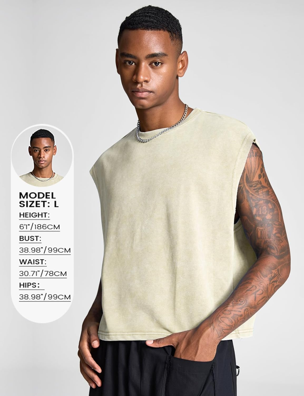 Wyeysyt Men's Crop T Shirts Dolman Sleeve Acid Wash Tank Tops Vintage Loose Pullover Tops