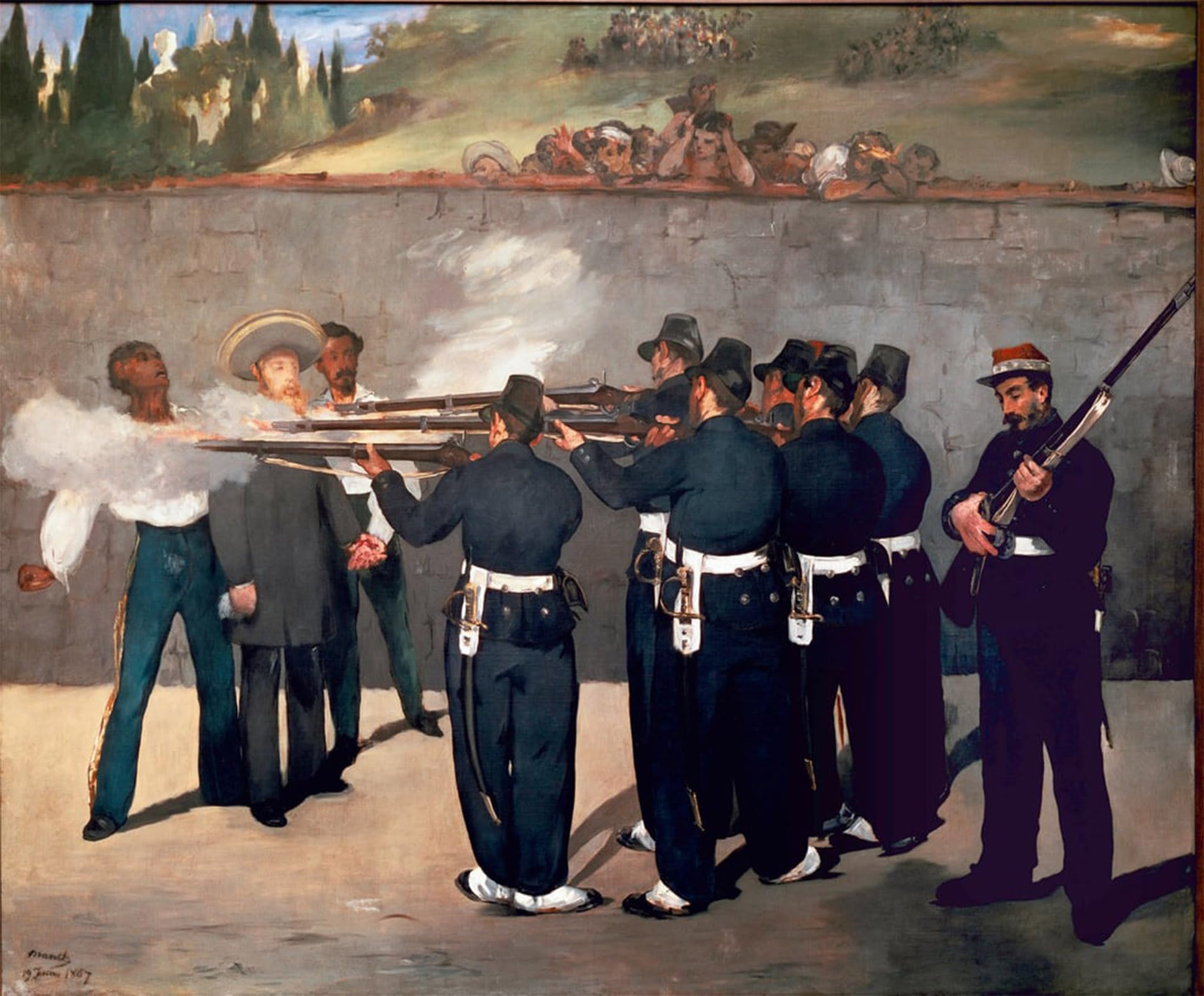 ARTXLXXBN Famous Painting Art Wall Decor Abstract Art Picture the Execution of Emperor Maximilian Shooting of Maximilian I of Mexico on June by Edouard Manet Animal Pictures for Home Decor 60x90cm