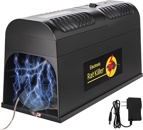 Trampas eléctricas para ratones de alto voltaje para interiores para el hogar, mata instantáneamente ratones y ratas, sin contacto reutilizable,