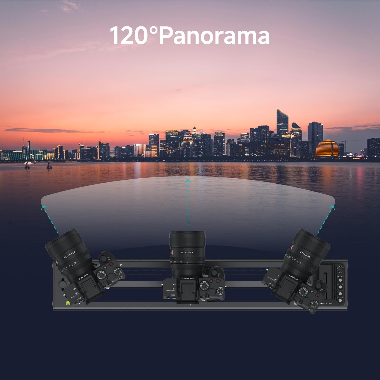 Accsoon Toprig 23.6"/60cm Curseur de caméra motorisé, Prise de Vue panoramique à 120° Rail de Glissière en Alliage d'Aluminium, par Bouton ou APP Contrôle Bluetooth, pour Appareil Photo, DSLR, etc.