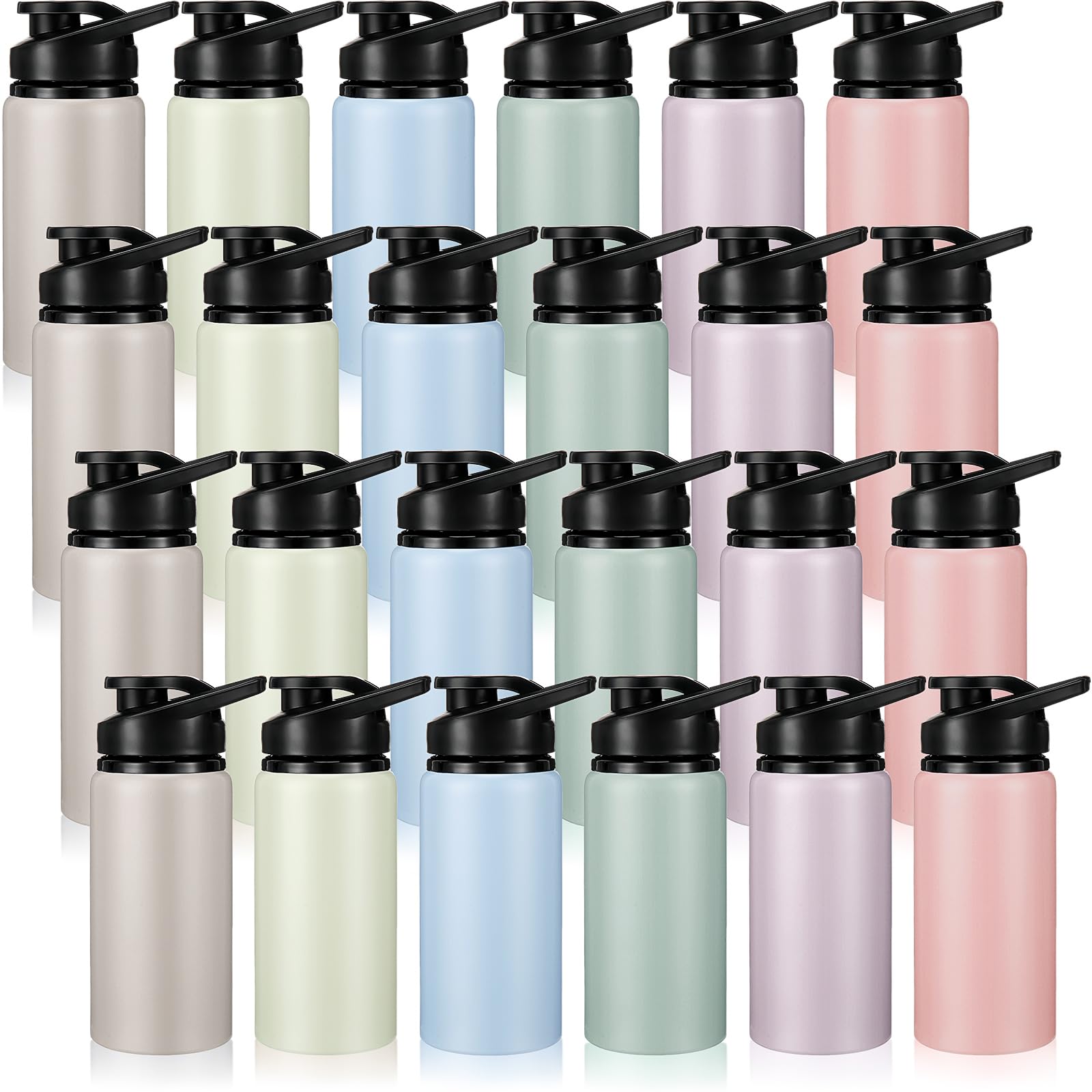 Domensi Aluminum Water Bottle Bulk Reusable Water Bottle, Lightweight Easy Carry Leakproof with Snap Lid Travel Bottles, for Gym Outdoor Sports