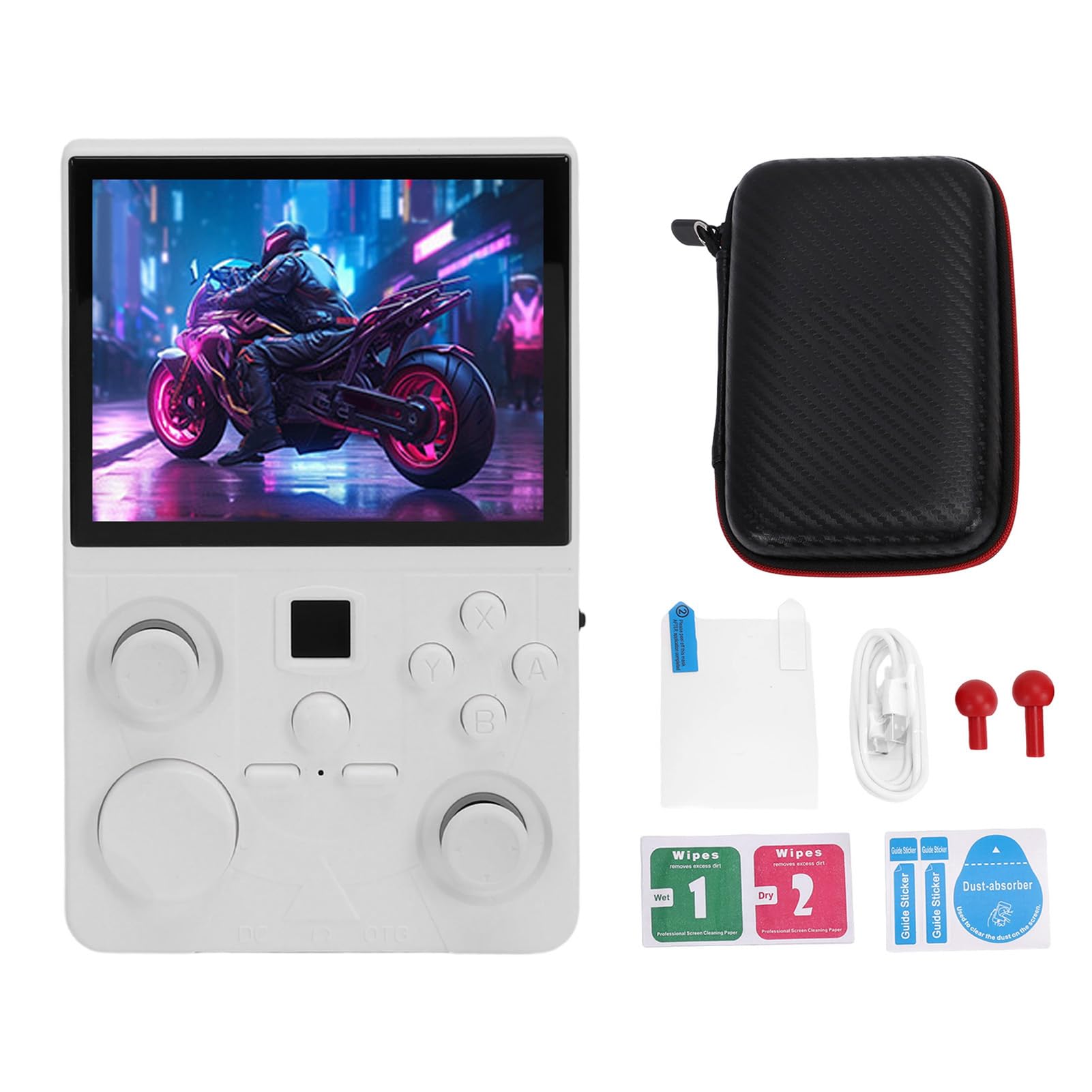 Retro-Handspielkonsole, 3,5-Zoll-HD-Bildschirm, WLAN, Dual-Joystick, 4000-mAh-, Leichtes ABS-Material für -System, Multiplayer-Gaming-Unterstützung, Ideal für Heimgenuss, (Weiß)