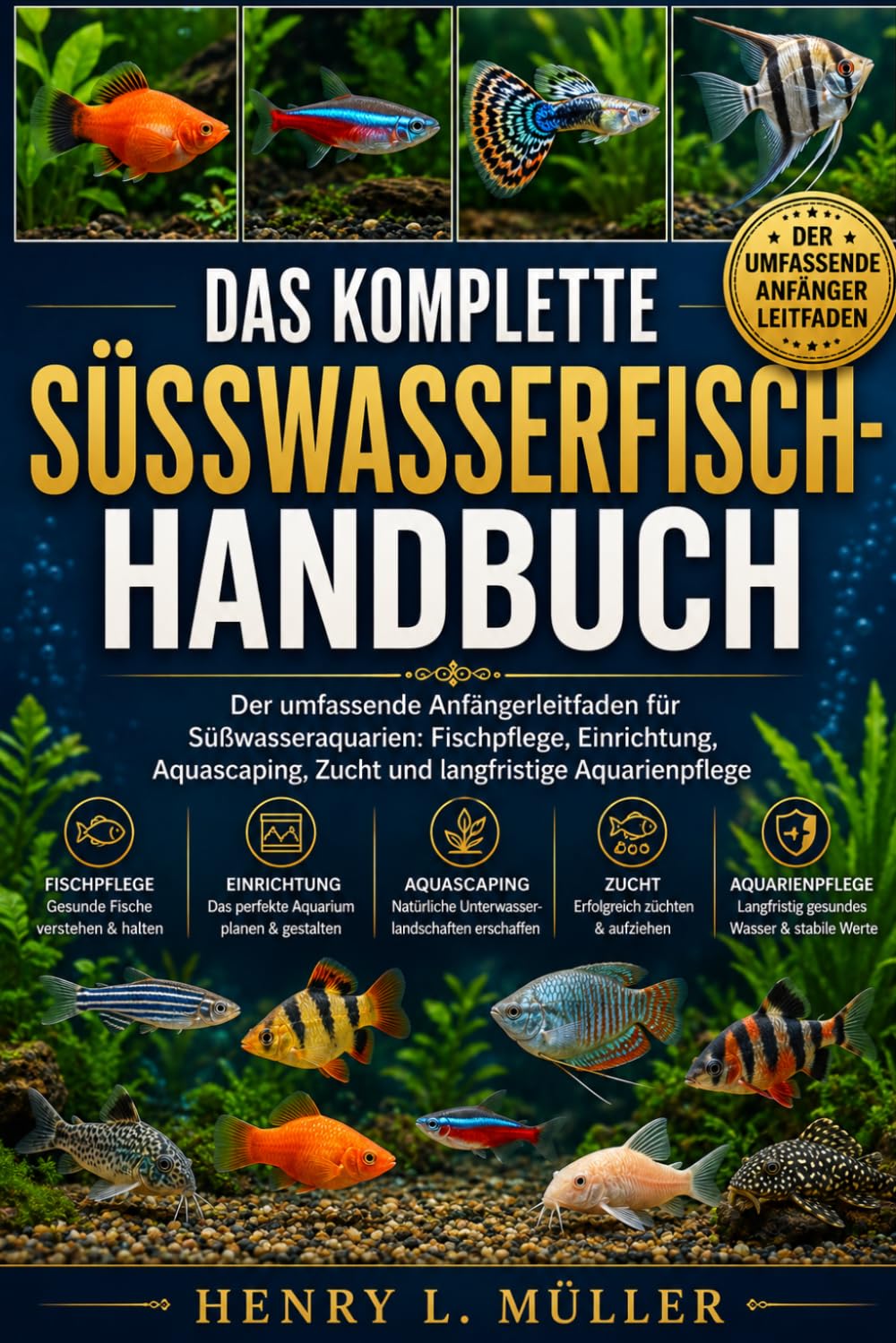 DAS KOMPLETTE SÜSSWASSERFISCH-HANDBUCH: Der umfassende Anfängerleitfaden für Süßwasseraquarien: Fischpflege, Einrichtung, Aquascaping, Zucht und langfristige Aquarienpflege
