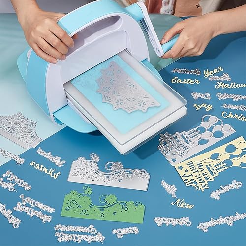 Miniatura 3 de INFUNLY 7 piezas de borde de flor troquelado de metal troquelado para hacer tarjetas, feliz cumpleaños, encaje, surtido de rosas, troqueles para