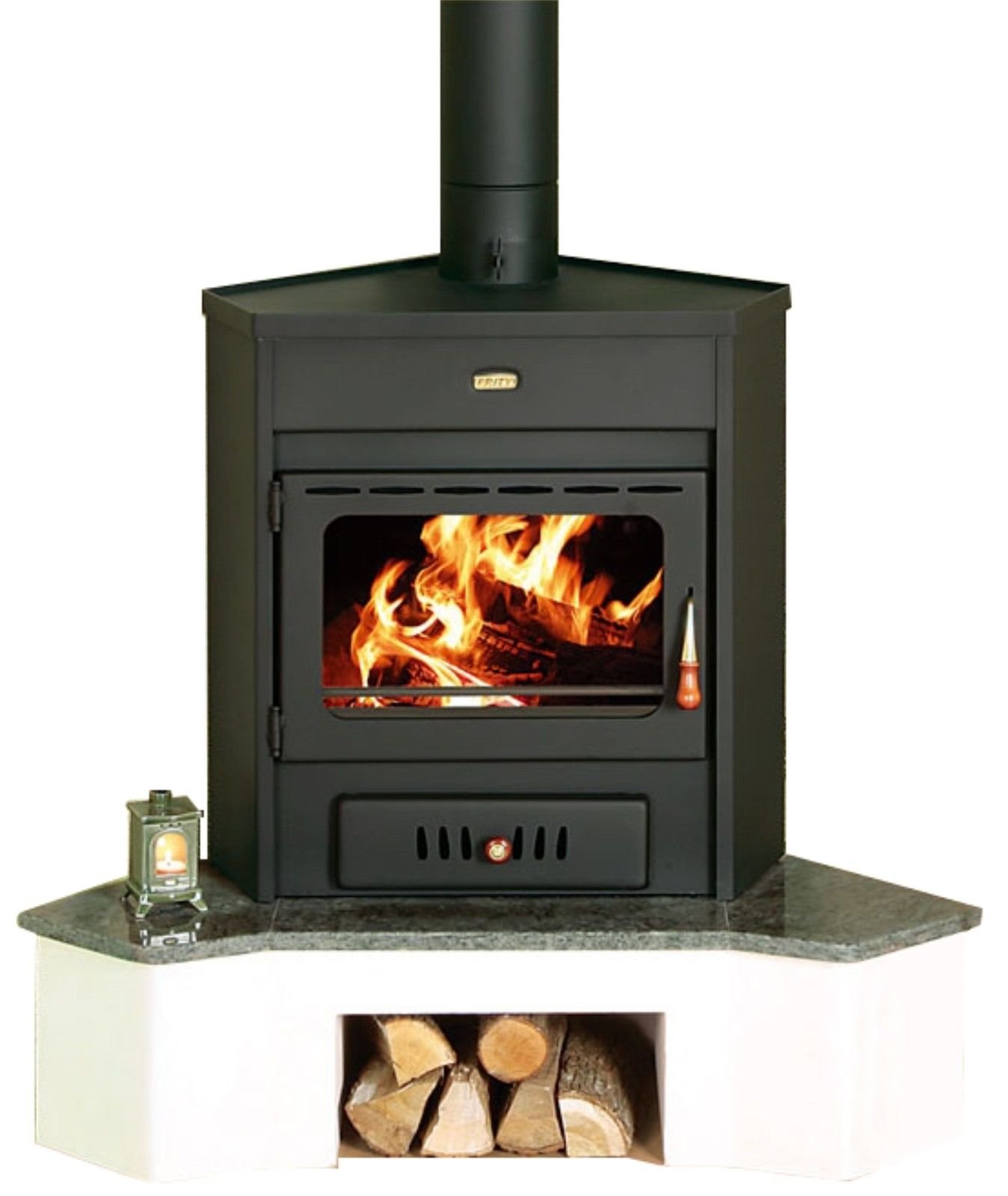 Bruciatore a legna per stufa ad angolo modello a legna combustibile solido 12kw Prity AMB