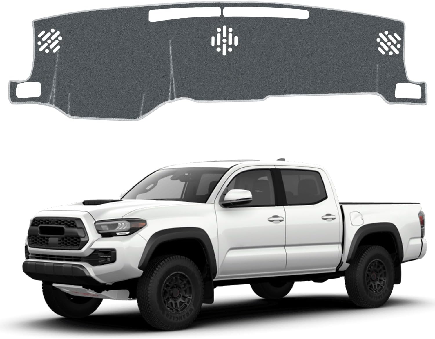 Dash Cover for 2024 2025 2026 Toyota Tacoma Dashboard Cover Mat, Sunshade Non-Slip Center Console Sunshield Protector Mat Pad (Black Trim)