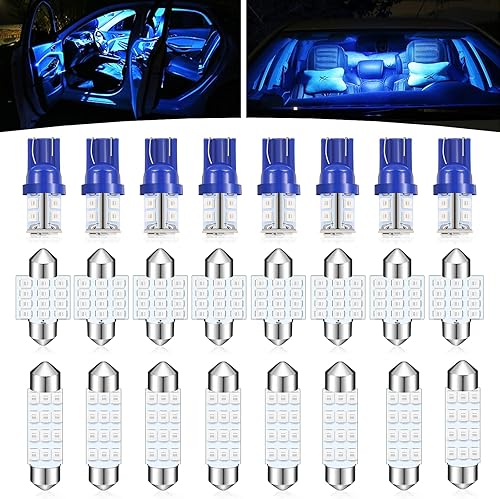 Miniatura 7 de Paquete de 24 bombillas LED para automóvil, T10 de 1.220 in y 1.654 in para interiores de automóvil, bombillas de cúpula, bombillas LED de repuesto