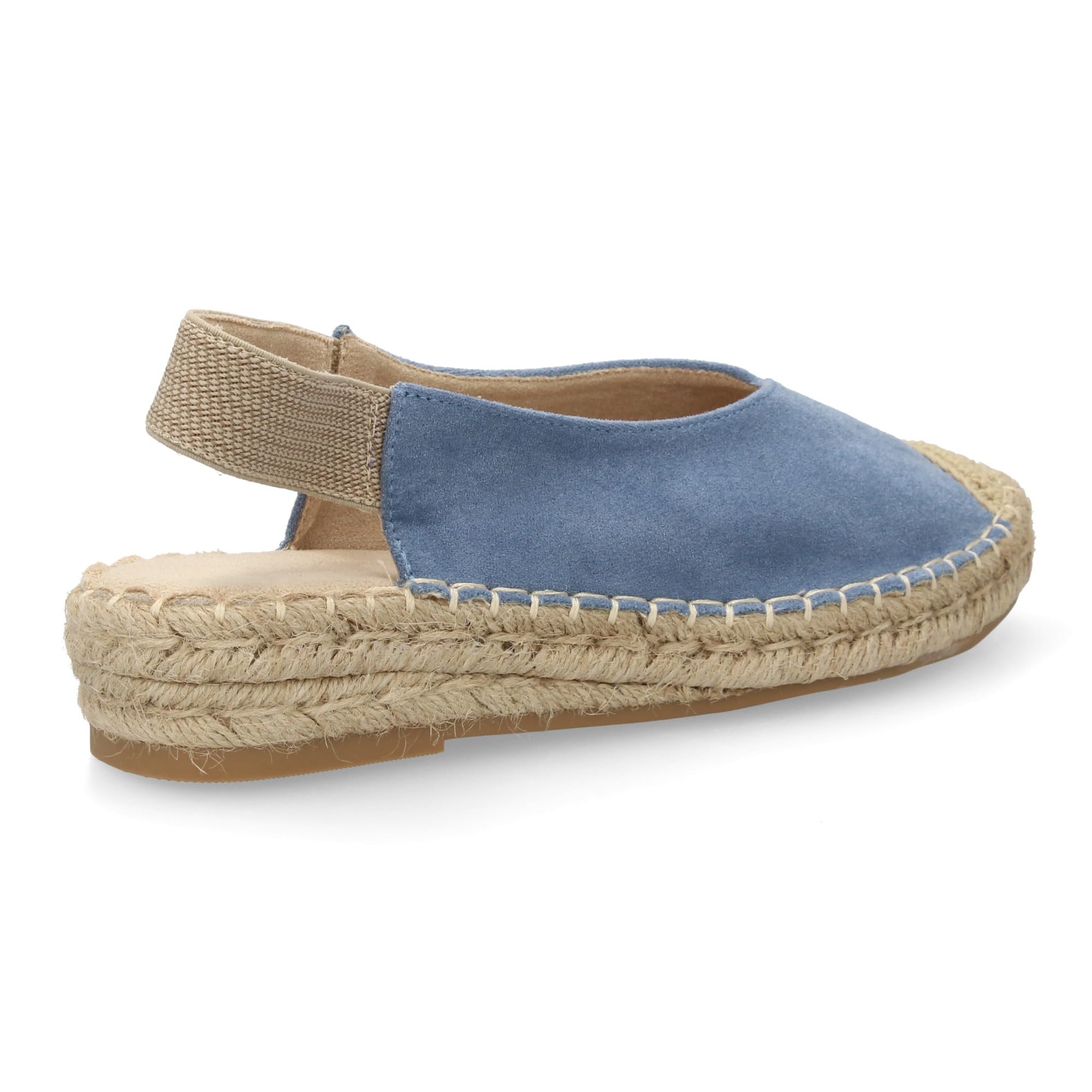 shoes&blues.es Alpargata de Mujer con Diseno Clasico y Comodo, Ideal para Verano. Suela de Yute Trenzado, Plano, Ligera y Comoda. Cierre Elastico. Estampado Liso.