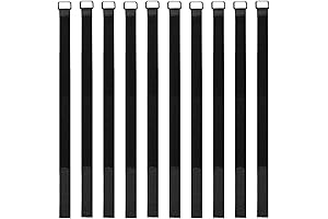 Hook and Loop Straps, 10 Pack Reusable Adjustable Tightening Straps