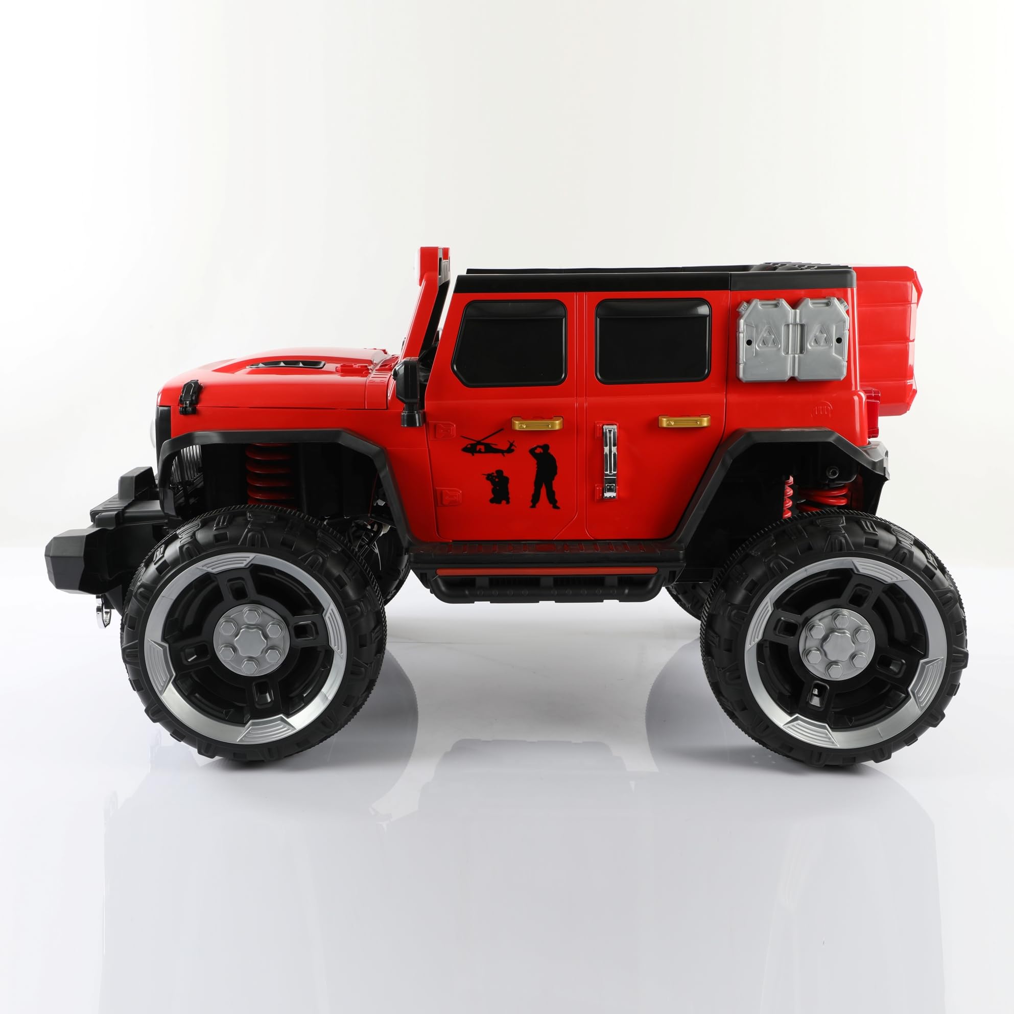 FP-TECH Samochód ELEKTRYCZNY dla Dzieci SUV Jeep 2 POSTY 4WD 12V z Pilotem USB MP3 (Czerwony)