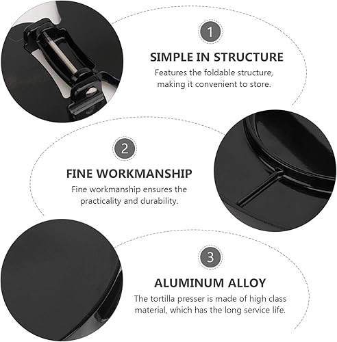 Miniatura 7 de Hemoton 1 herramienta multiusos para hacer albóndigas de harina, fabricante de tortillas, fabricante de tortillas, máquina de tortilla, prensa de
