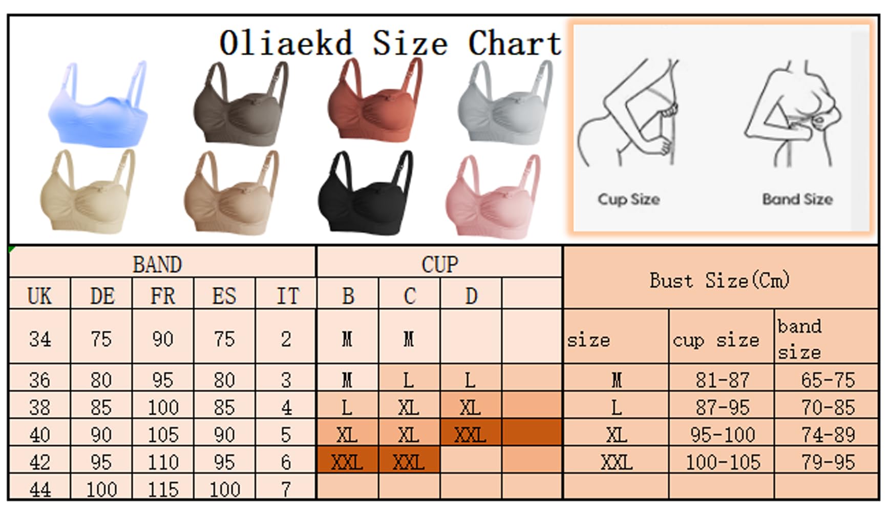 Soutien-Gorge d'allaitement et de Maternité pour Femme avec Rallonges et Attache Anti-Glissement