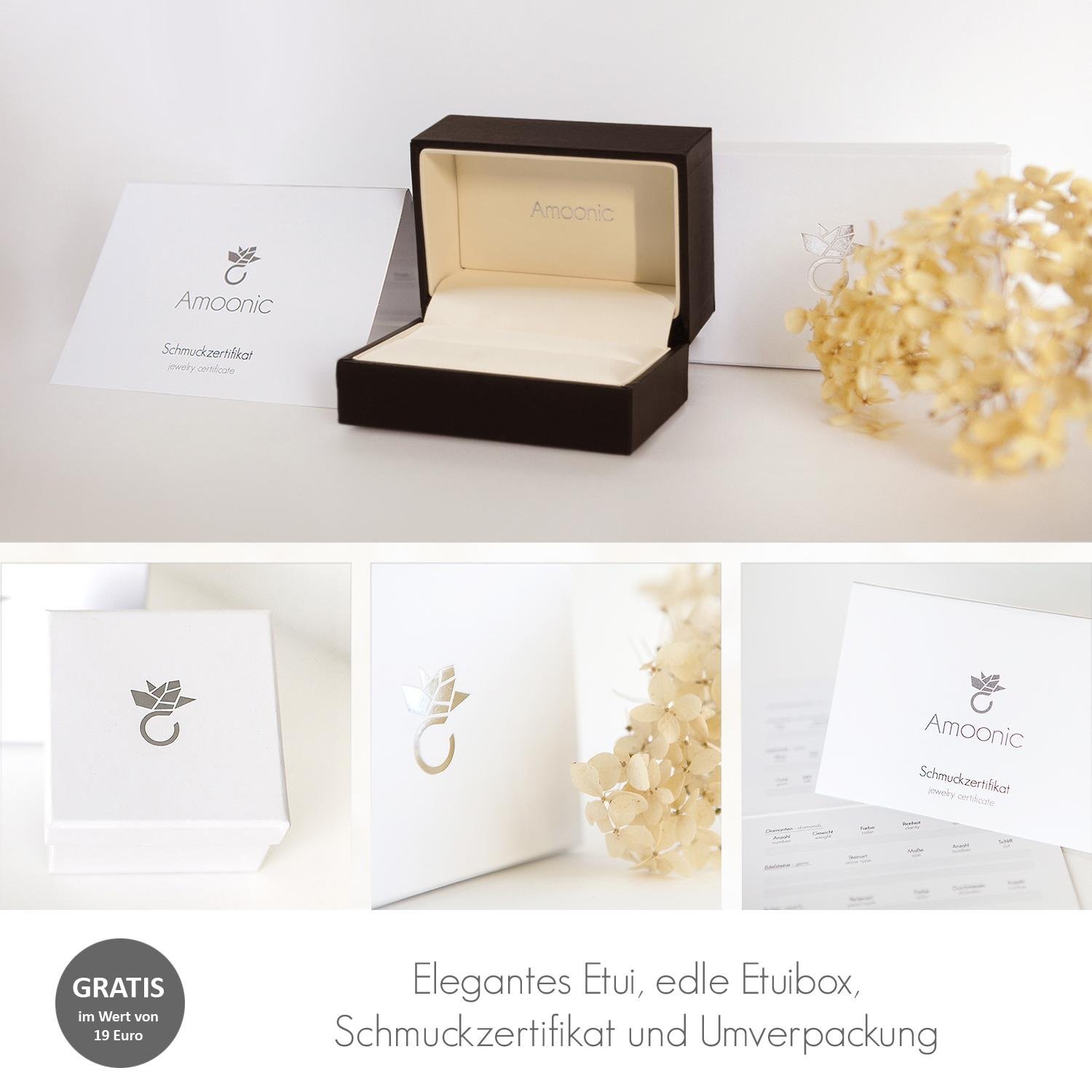 Eheringe Trauringe Gold Set AMOONIC mit Zirkonia Freundschaftsringe