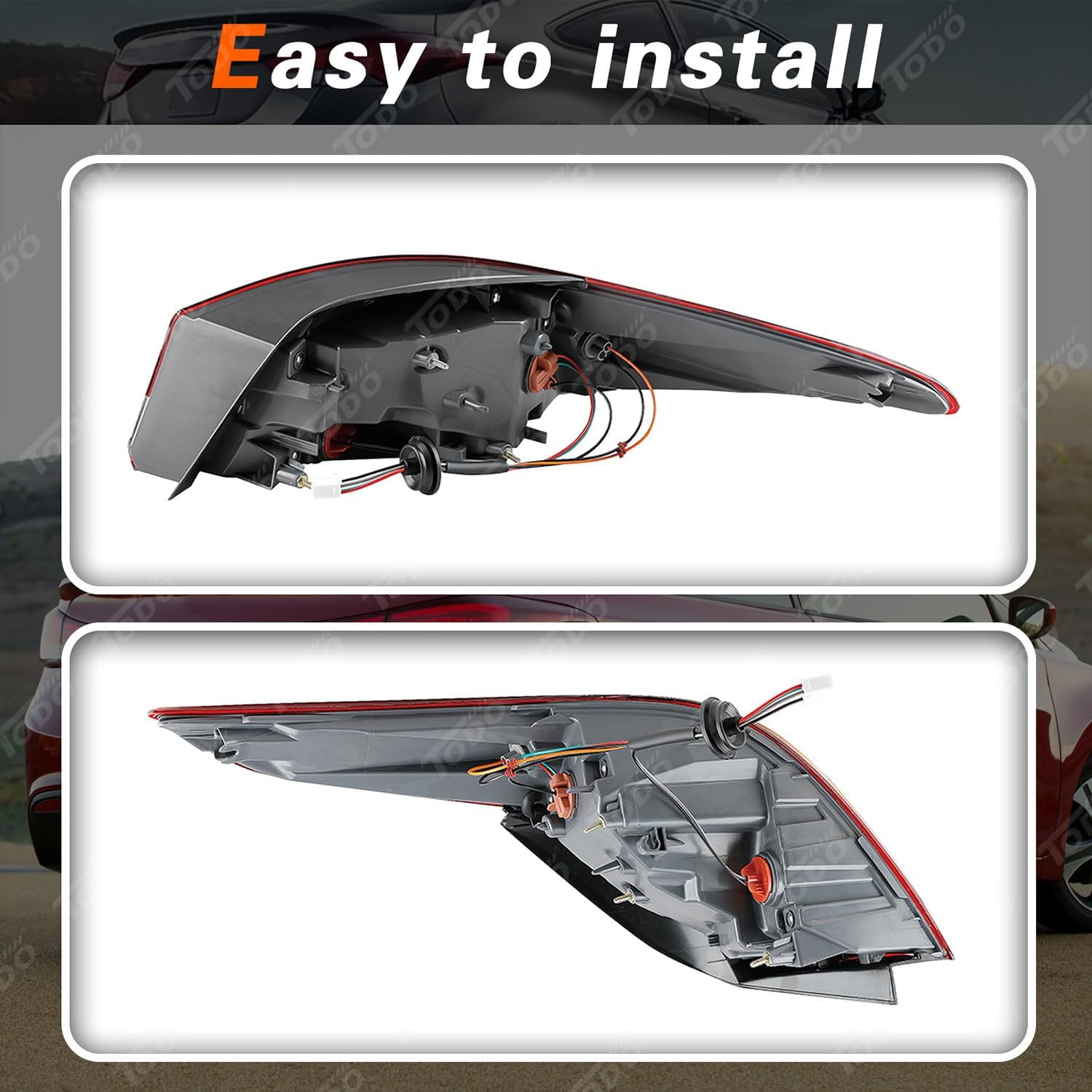 TODO Tail Lights Assembly Compatible with Elantra 2014 2015 2016, 924023X230 924013X230 Tail Lamp Fits 2014 Elantra Coupe (Driver and Passenger Side)