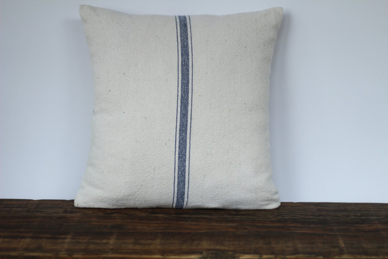 BYRON HOYLE Grain Sack Fabric Throw Pillow Cover Decorative Cushion Case Rustic Pattern Farmhouse Pillowcase for Holiday Sofa Bed Outdoor, 45 x 45 Centimeters