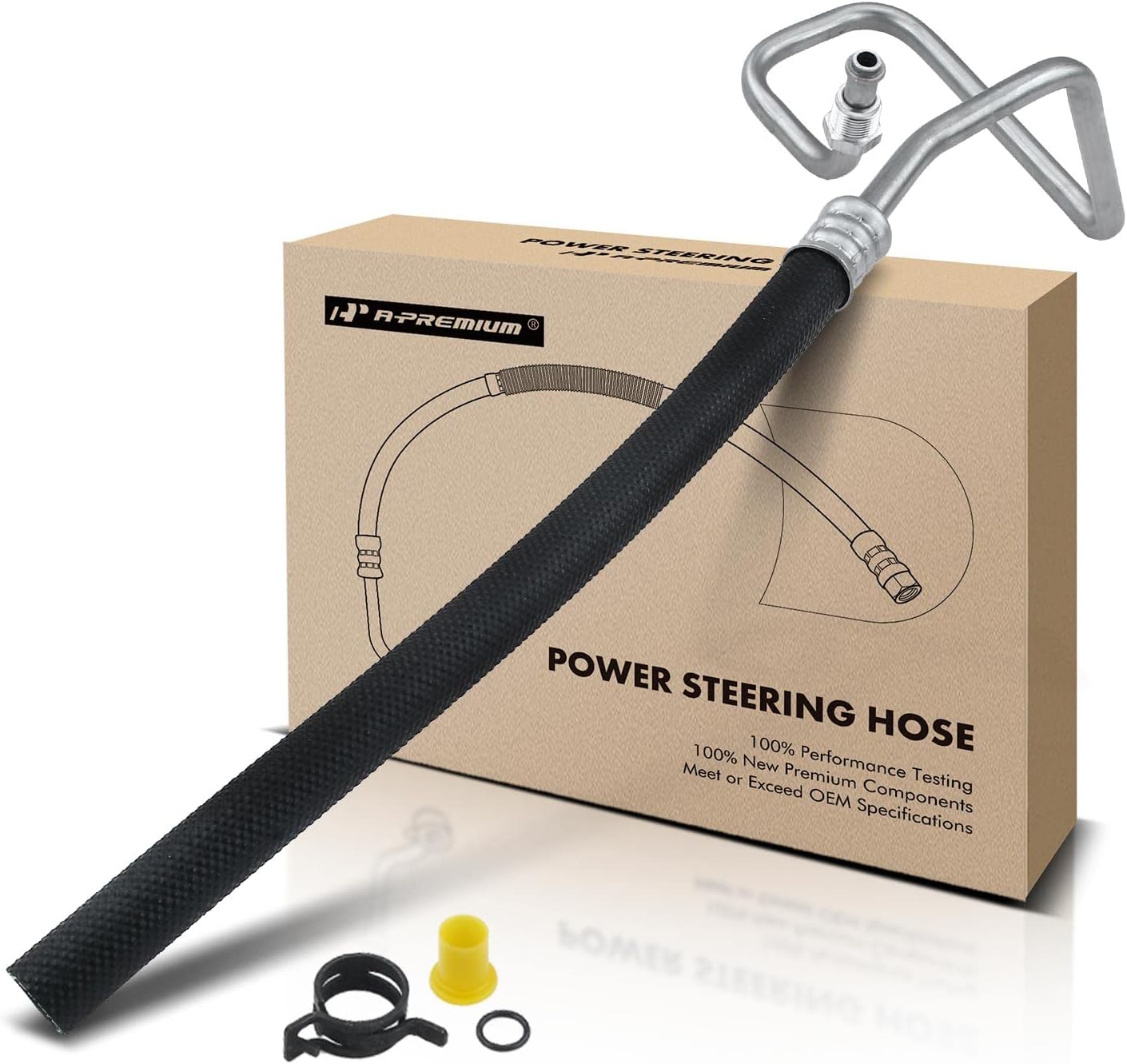 A-Premium Power Steering Hose Return Hose Line Assembly Compatible with Dodge Ram 1500 2500 3500, 2010 & Ram 2500 2011-2012, 5.7L 6.7L, with O-ring, Gear To Cooler