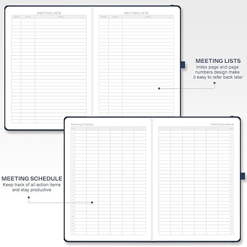 Miniatura 4 de EMSHOI Cuaderno de reuniones para el trabajo con artículos de acción, 320 páginas B5, planificador de proyectos grueso, agenda organizadora,