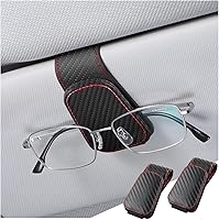 Vista 20 de zipelo Soporte para gafas de sol para visera solar de automóvil, 2 piezas de gancho magnético de cuero para gafas, clip de montaje para gafas de sol