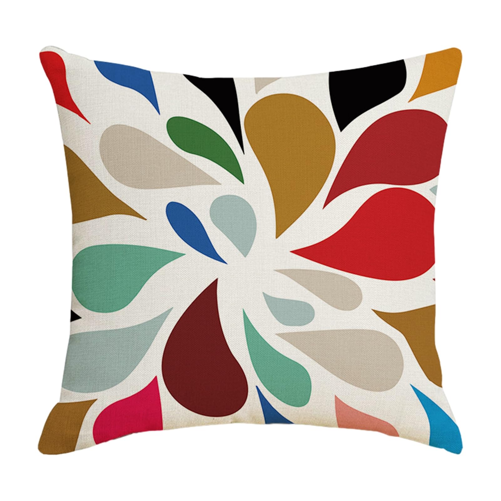anwhriet Geometric Print Pillowcase 45x45cm, Breathable Polyester Cushion Cover for Sofa Bed, Moisture-Absorbing Decorative Pillow Case, All-Season Soft Home Decor Cushion Covers 45x45cm D