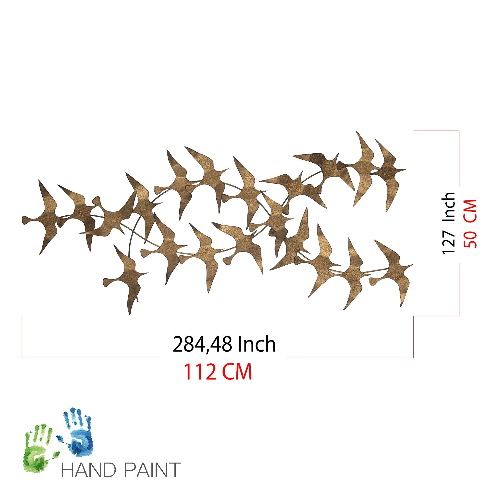 Accessoire mural décoratif en métal peint à la main, 112 x 11 x 50 cm, 100% métal, 0,8 mm d'épaisseur, pièce d'art unique pour la décoration de la maison, des variations de couleurs peuvent survenir