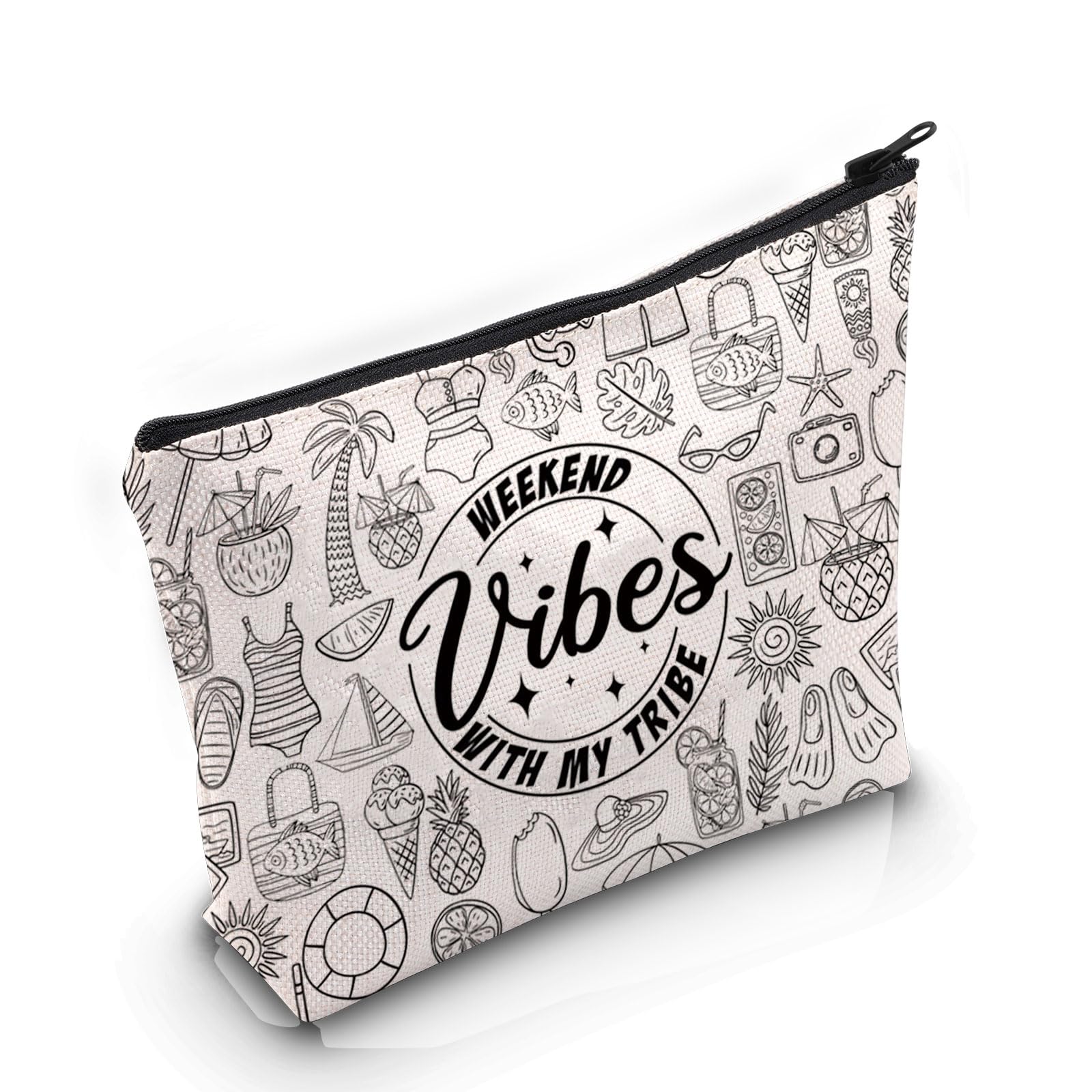 VAMSIIG-irls Trip Gift Weekend Vibes With My Tribe Makeup Bag G-irls Vacation Cosmetic Bag G-irls Weekend Trip Gift (Weekend Vibes With My Tribe M)