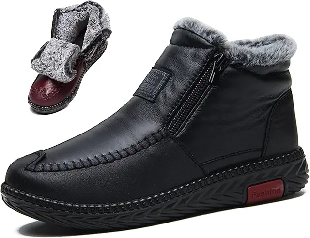 Bottes de neige femme chaudes imperméables antidérapantes large largeur