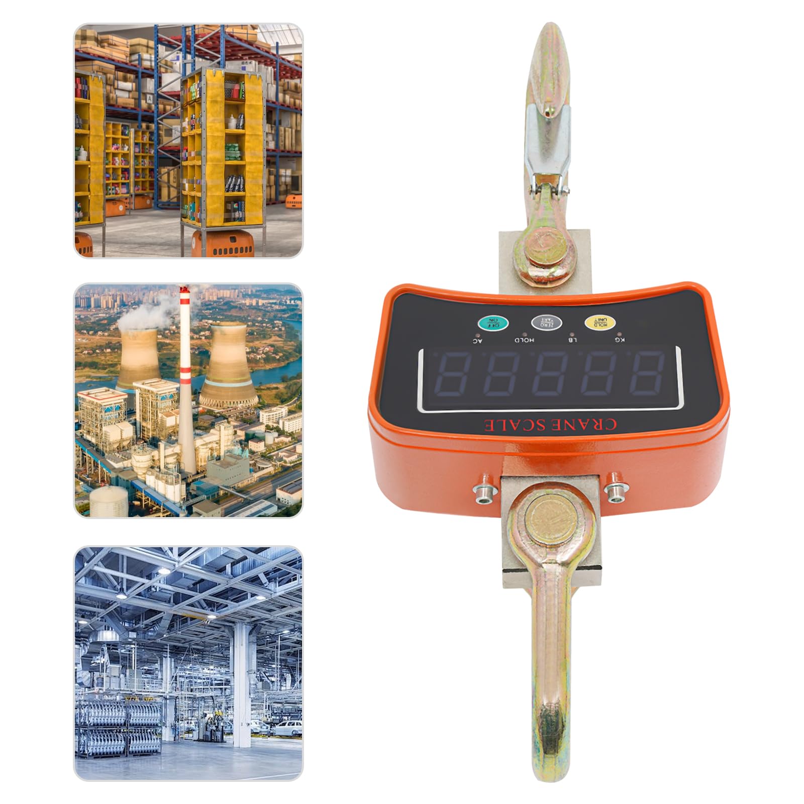 3T 3000kg Elektronische Hängewaage Industrielle Schwere Hängewaage Kranwaage LED Bildschirm mit Fernbedienung und Professionellem Haken für Industrielle und Bauernhof Präzisionsmaschinen Orange