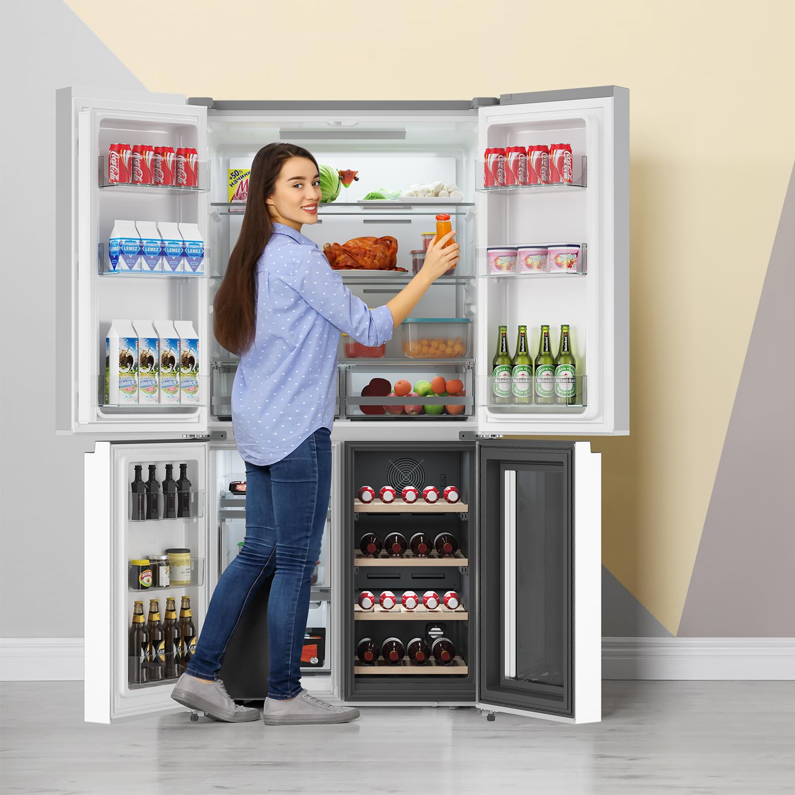冷蔵庫/455L/2021年製(No:1241536) Amazon.com: French Door Refrigerator, 36 Inch Counter Depth