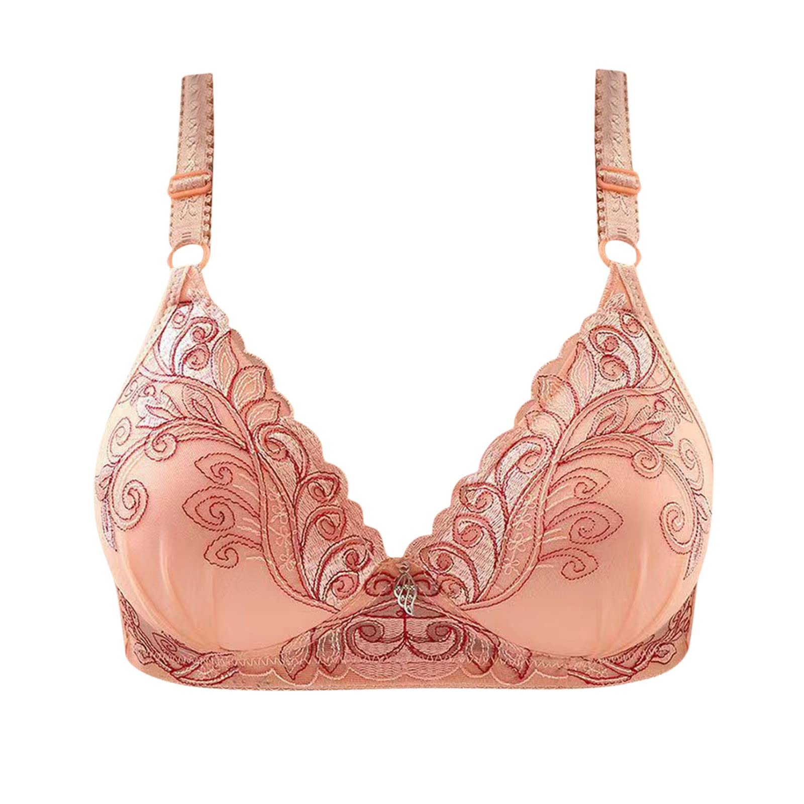 NATHGAM Sexy Bras for Women Floral Lace Embroidery Plus Size Bra High Support Push Up Bras Wireless Full