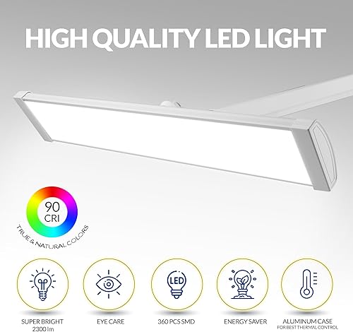 Miniatura 2 de Lámpara de escritorio LED profesional de 2,300 lúmenes, potente y superbrillante, brillo y color ajustable, luz de tarea para el hogar, electrónica,