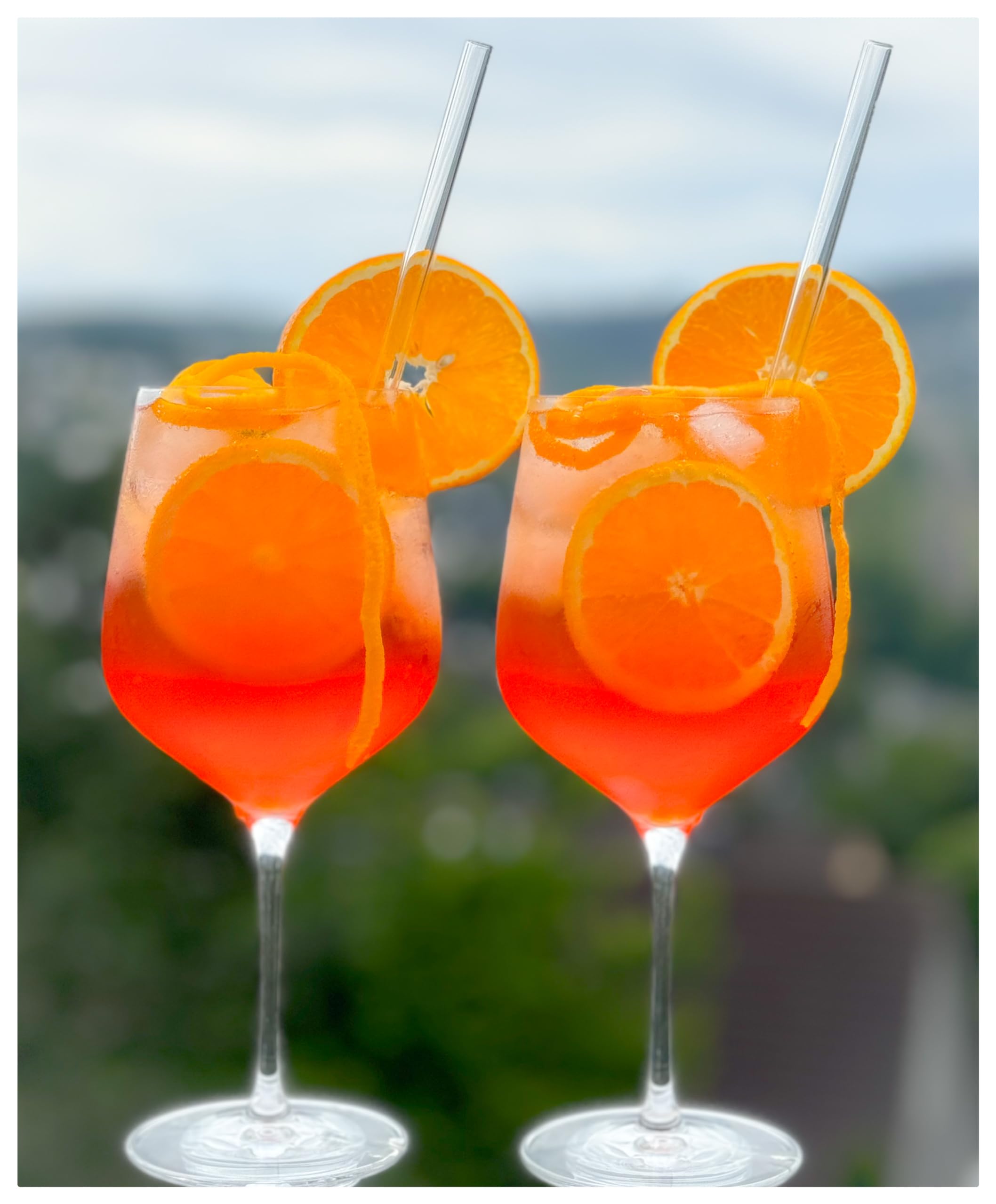 Topkapi Elite Aperol Spritz - Juego de Copas de cóctel (6 Vasos de Cristal, sin Plomo, Especialmente para Aperol Spritz con 6 pajitas de Cristal, 625 ml, Completo para 6 Personas)