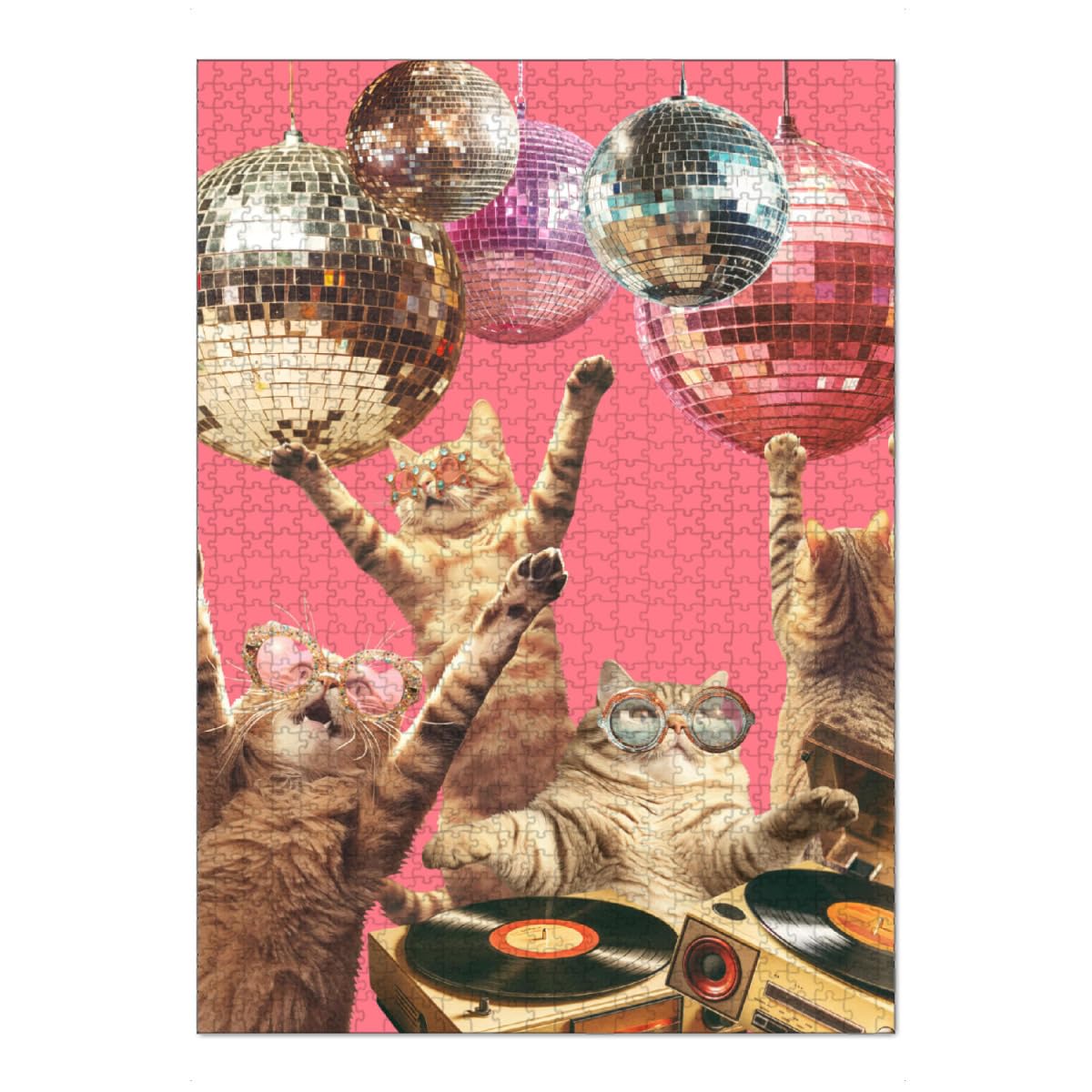 artboxONE-Puzzle XL (1000 Teile) Tiere Gats Disco - Puzzle Cats Collage Dancing