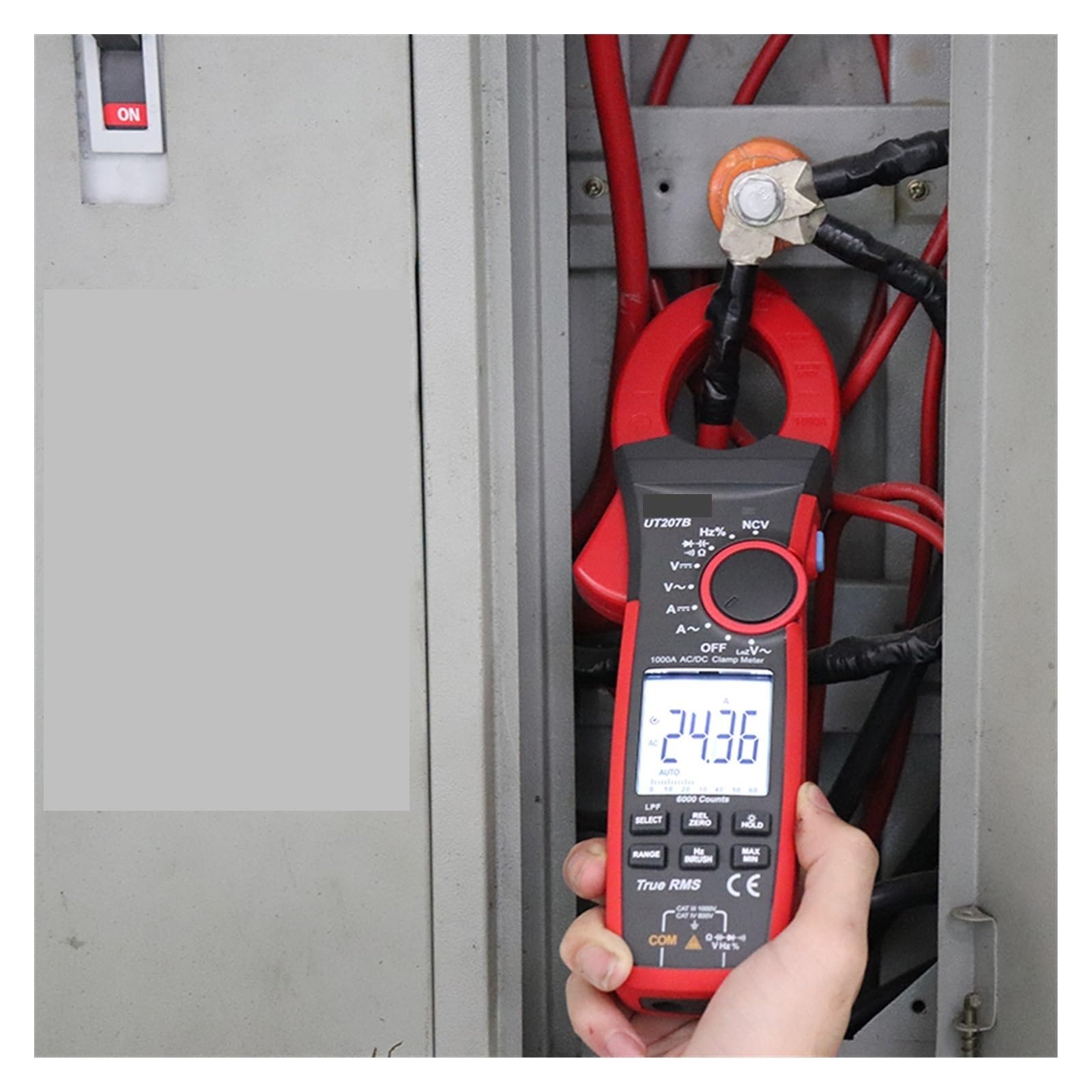 Pinza amperimétrica digital, Medidor De Pinza Digital True RMS UT207B UT208B AC DC Corriente 1000A 1000V Alica Amperímetro LPF 6000 Abrazadera Amperimétrica(UT205E)