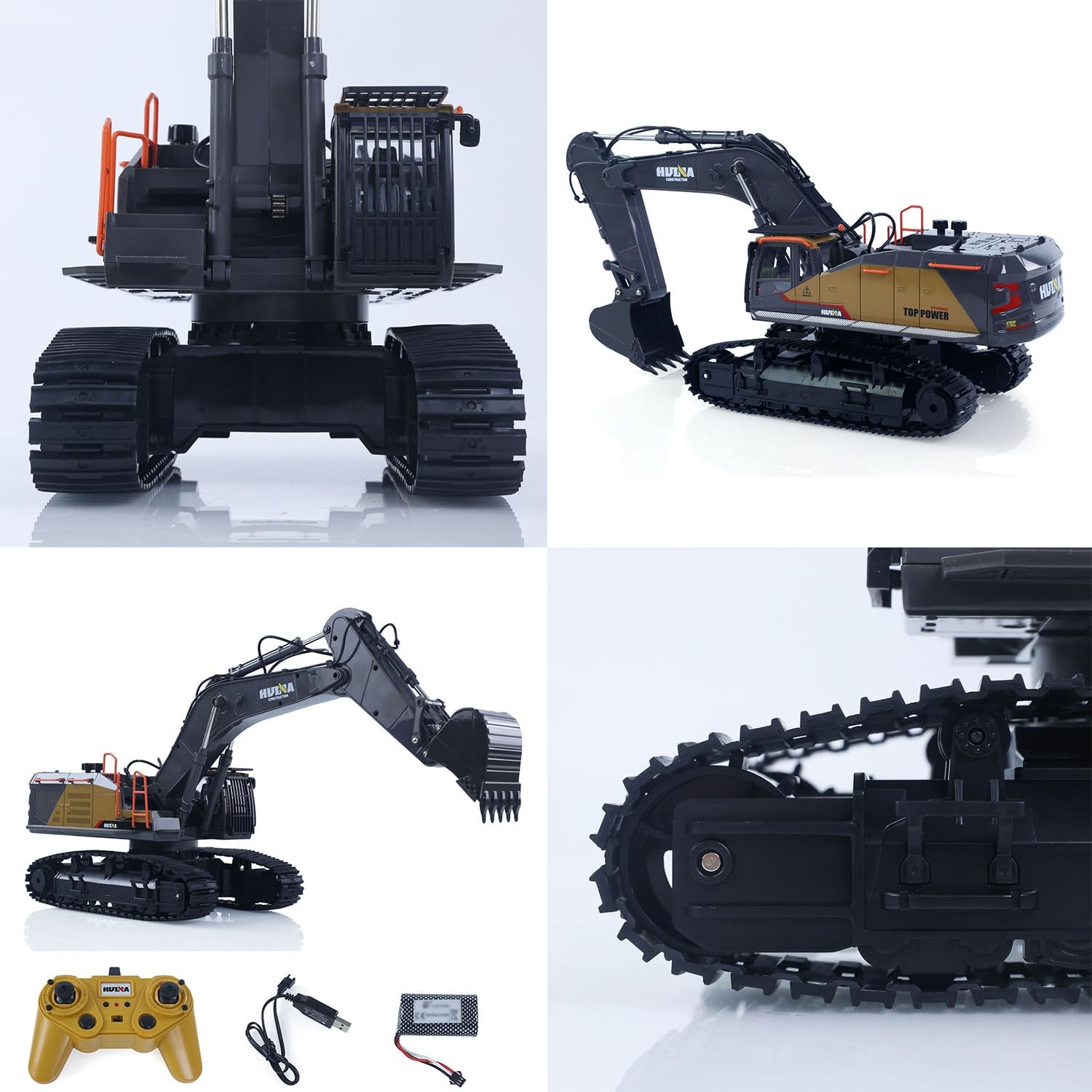 HUINA 1/14 592 RC Tracked Excavator Car Model Gift 2.4G Radio Light Sound Hobby Grade Model for Adult