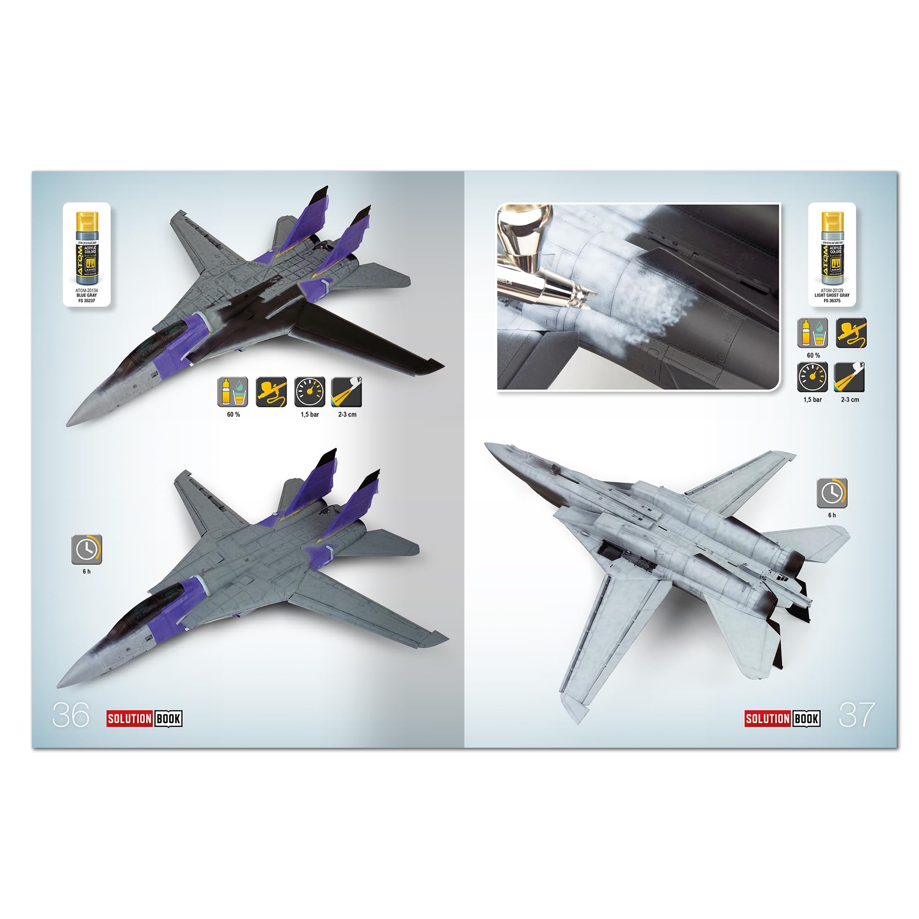 Mig Jimenez AMMO by SOLUTION BOX 36 - USAF/US NAVY szary samolot (English, Castellano, Français, Deutsch) - A.MIG-7739