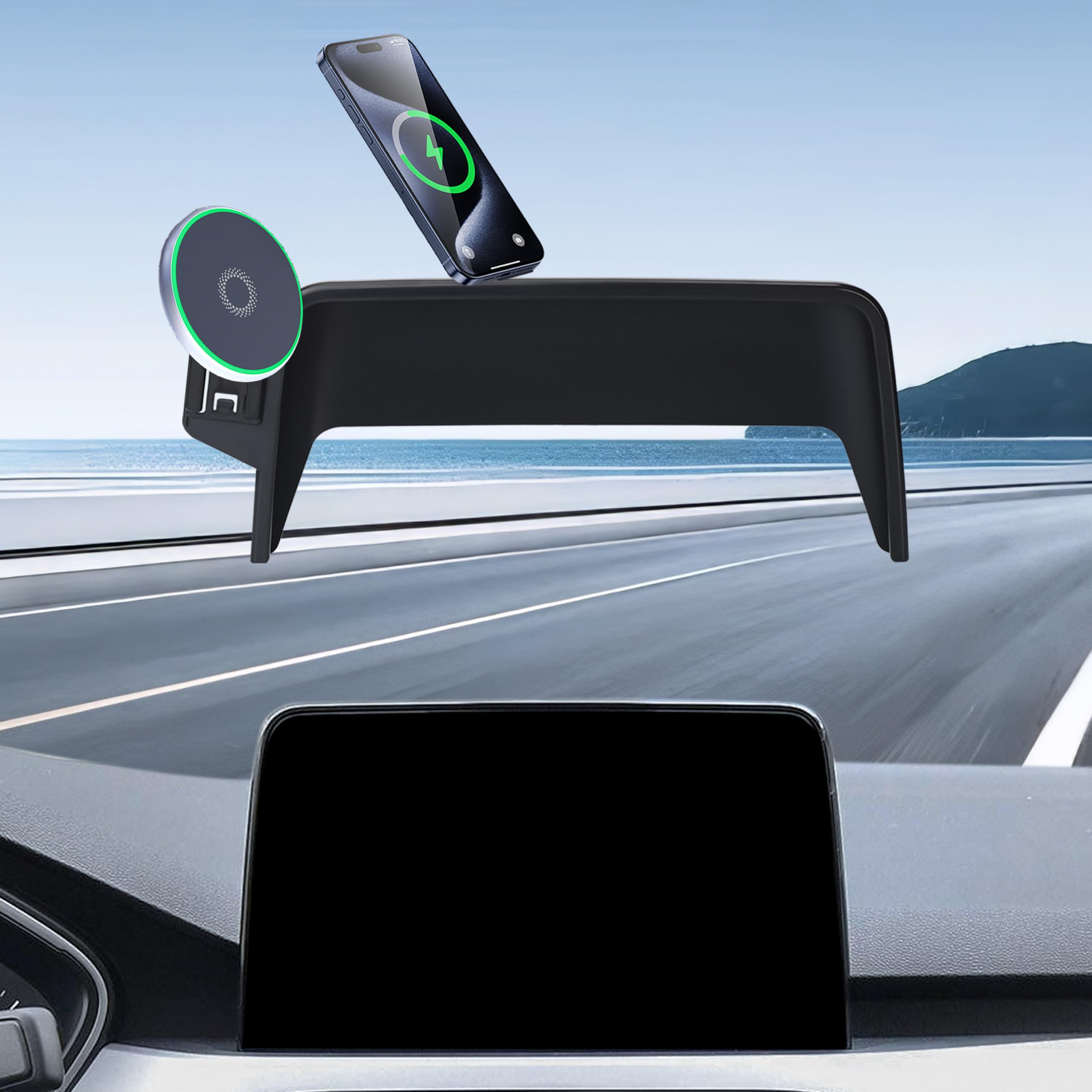 Supporto per telefono da auto con caricabatterie wireless per Ford Escape 2020-2025, si applica a clip fissa per schermo da 8 pollici, rotazione a 360 ° con Magsafe